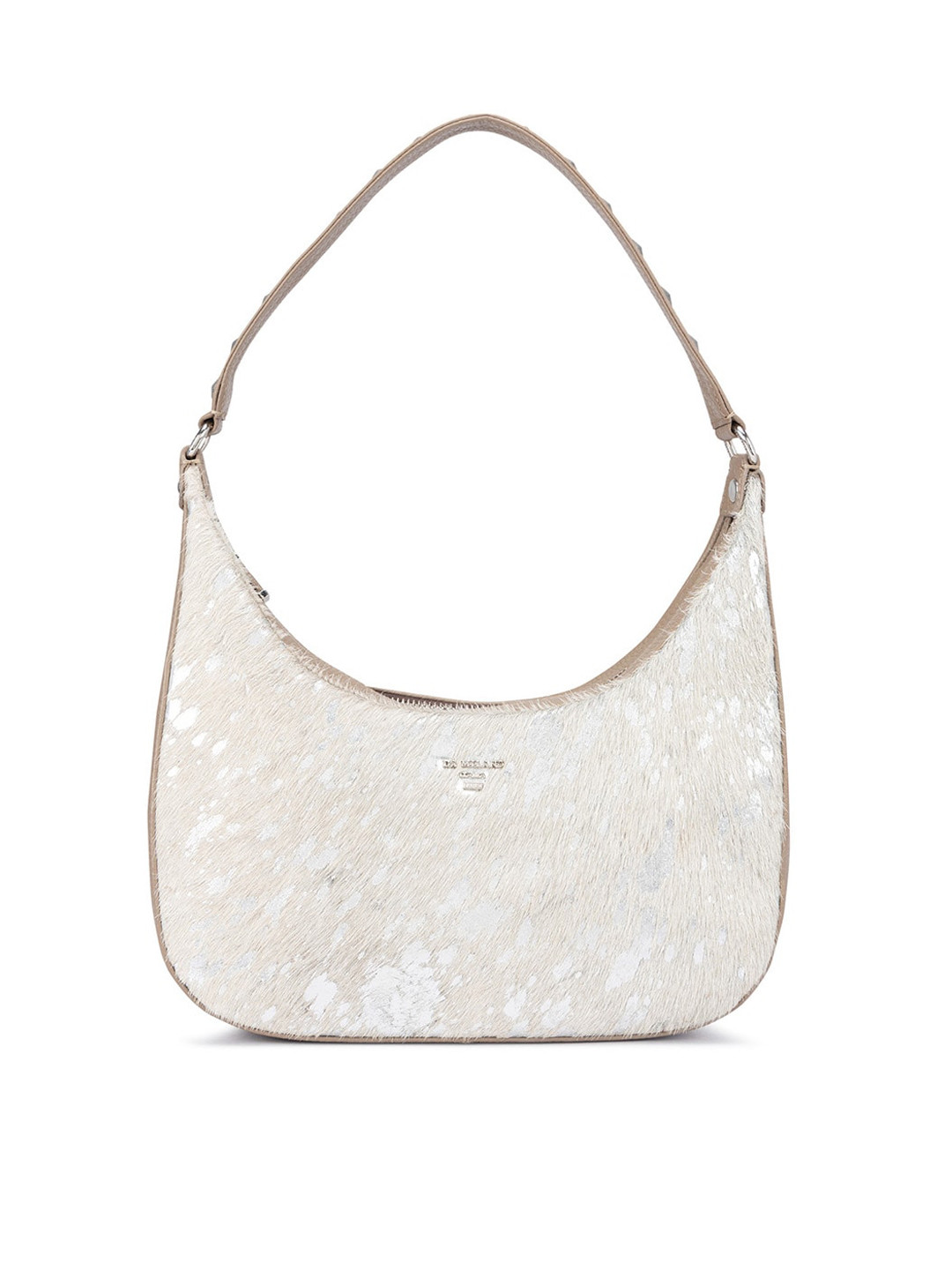 

Da Milano Leather Textured Structured Handheld Bag, White