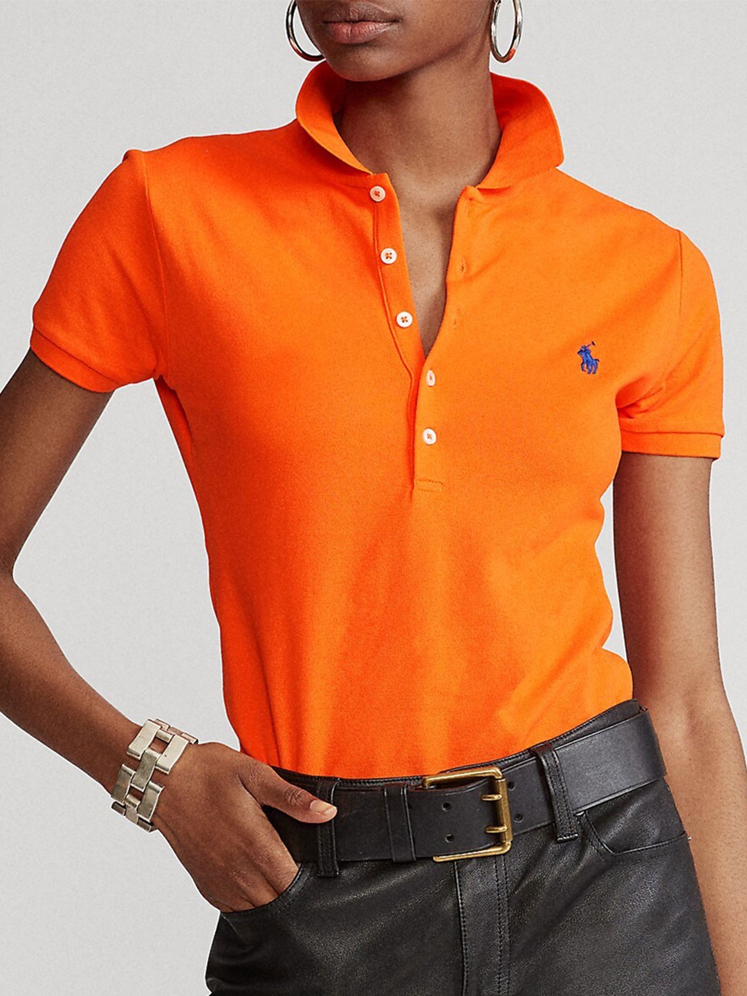 

Polo Ralph Lauren Logo Printed Slim-Fit Cotton Polo T-Shirt, Orange