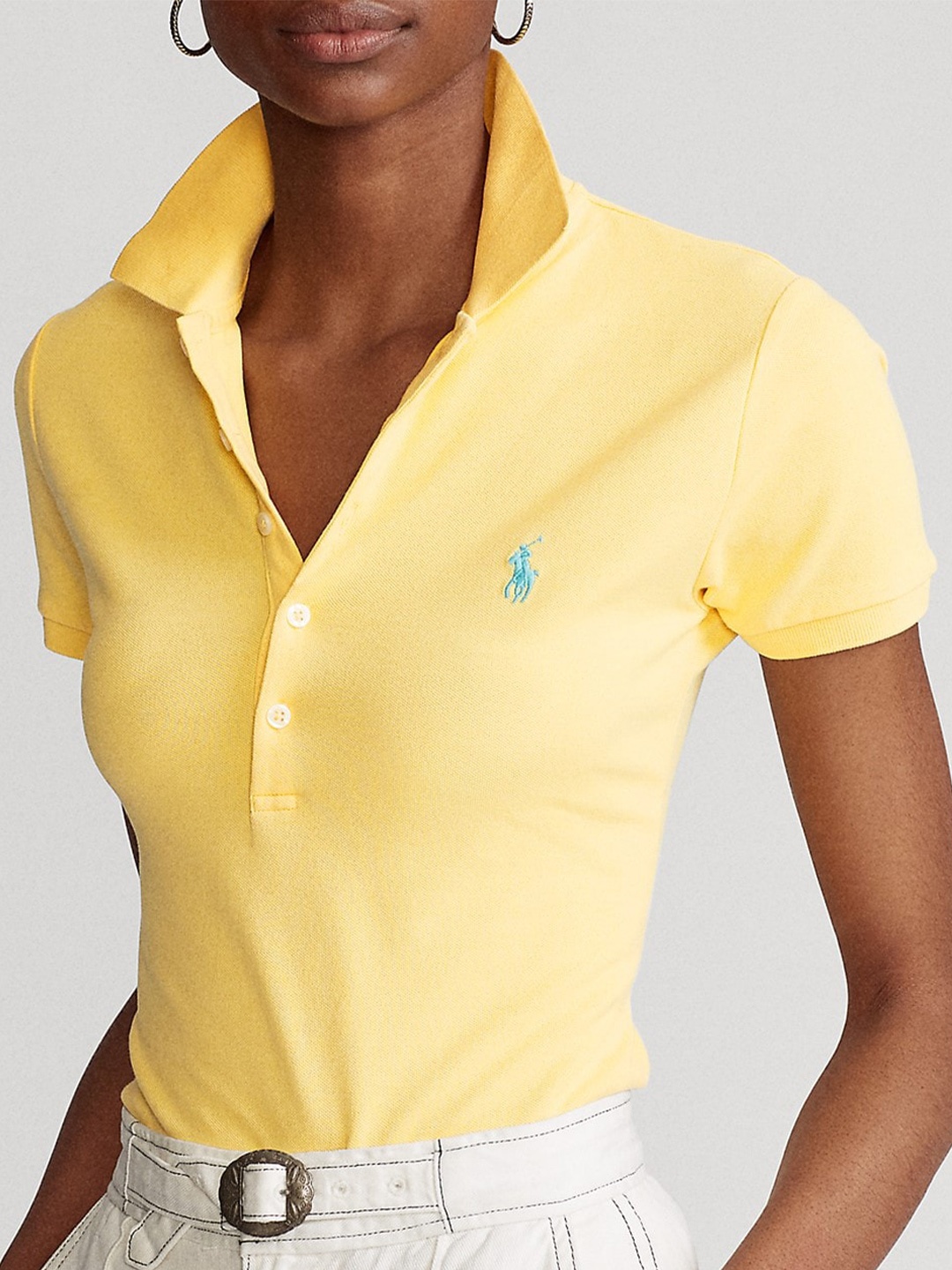 

Polo Ralph Lauren Polo Collar Slim-Fit Cotton T-Shirt, Yellow
