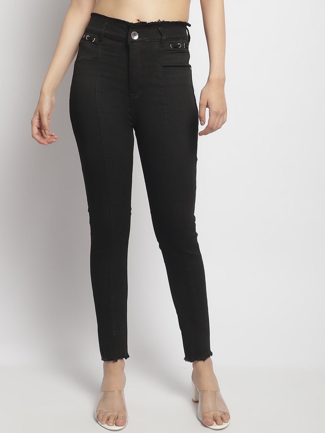 

ELLIS Women Smart Slim Fit Mid-Rise Stretchable Jeans, Black