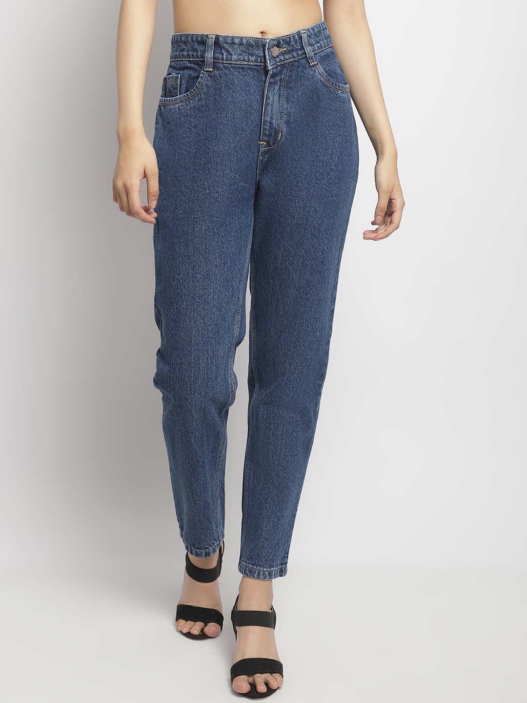 

ELLIS Women Smart Mom Fit Mid-Rise Jeans, Blue