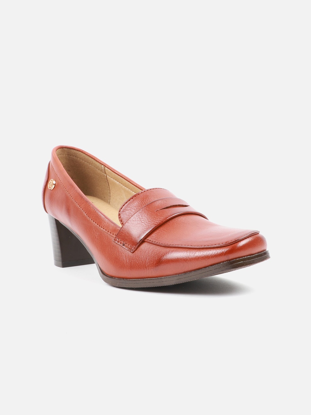 

Carlton London Women Lightweight Comfort Insole Block Heel Penny Loafers, Tan