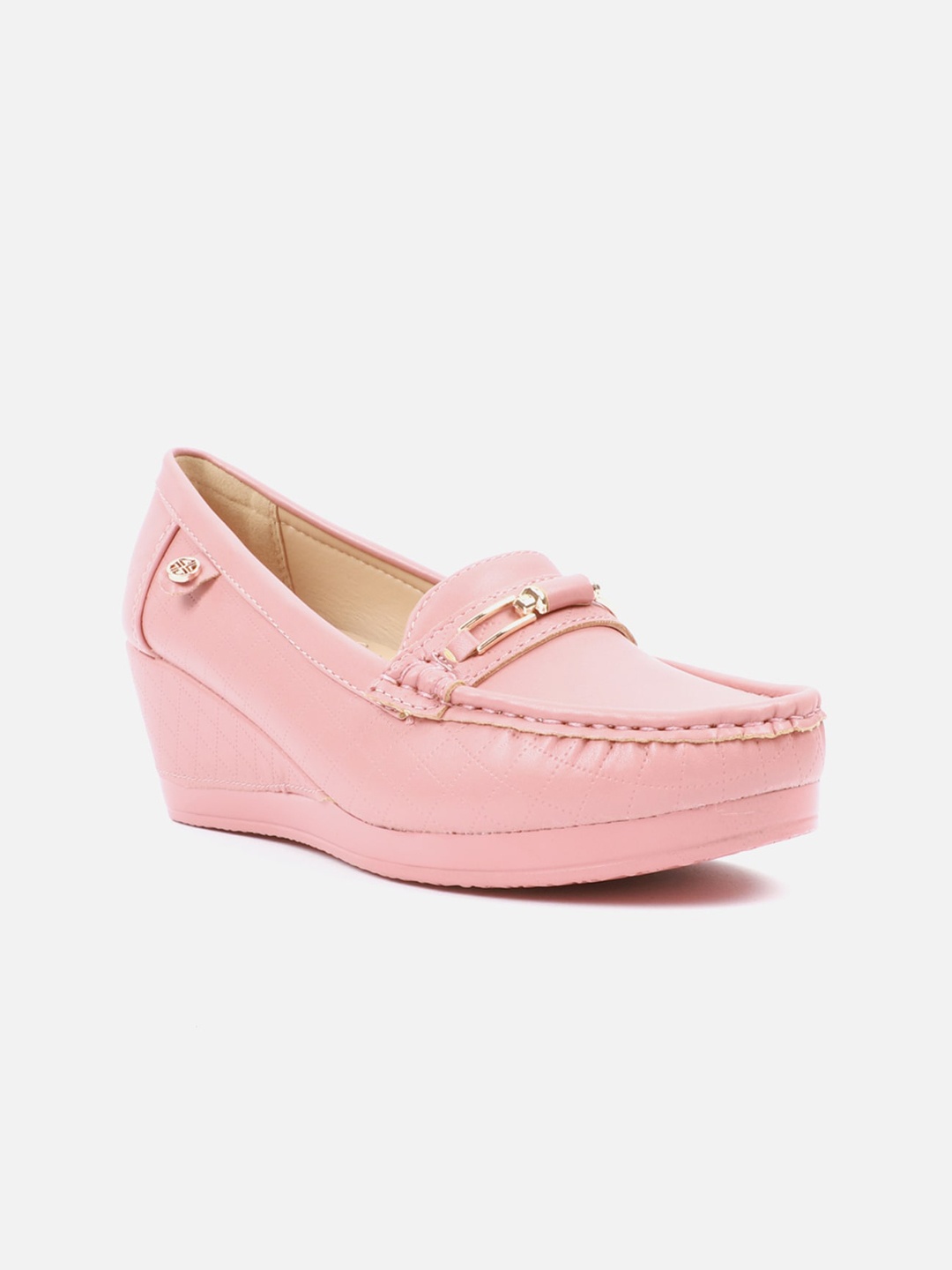 

Carlton London Women Embellished Lightweight Comfort Insole Wedges Horsebit Loafers, Nude