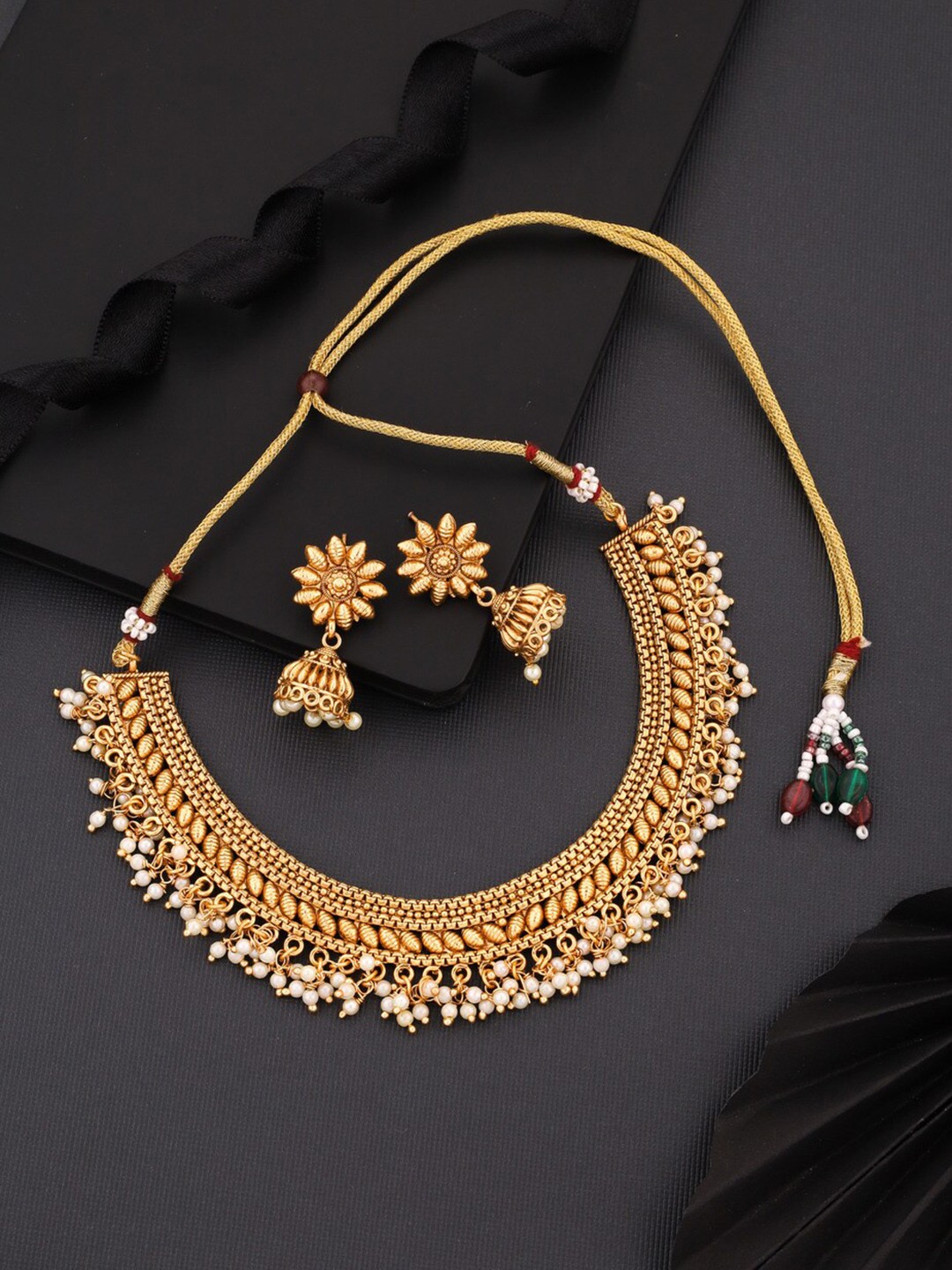 

ROFARWORD Gold-Plated Beaded Jewellery Set