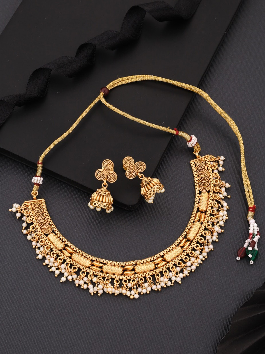 

ROFARWORD Gold-Plated Beaded Jewellery Set