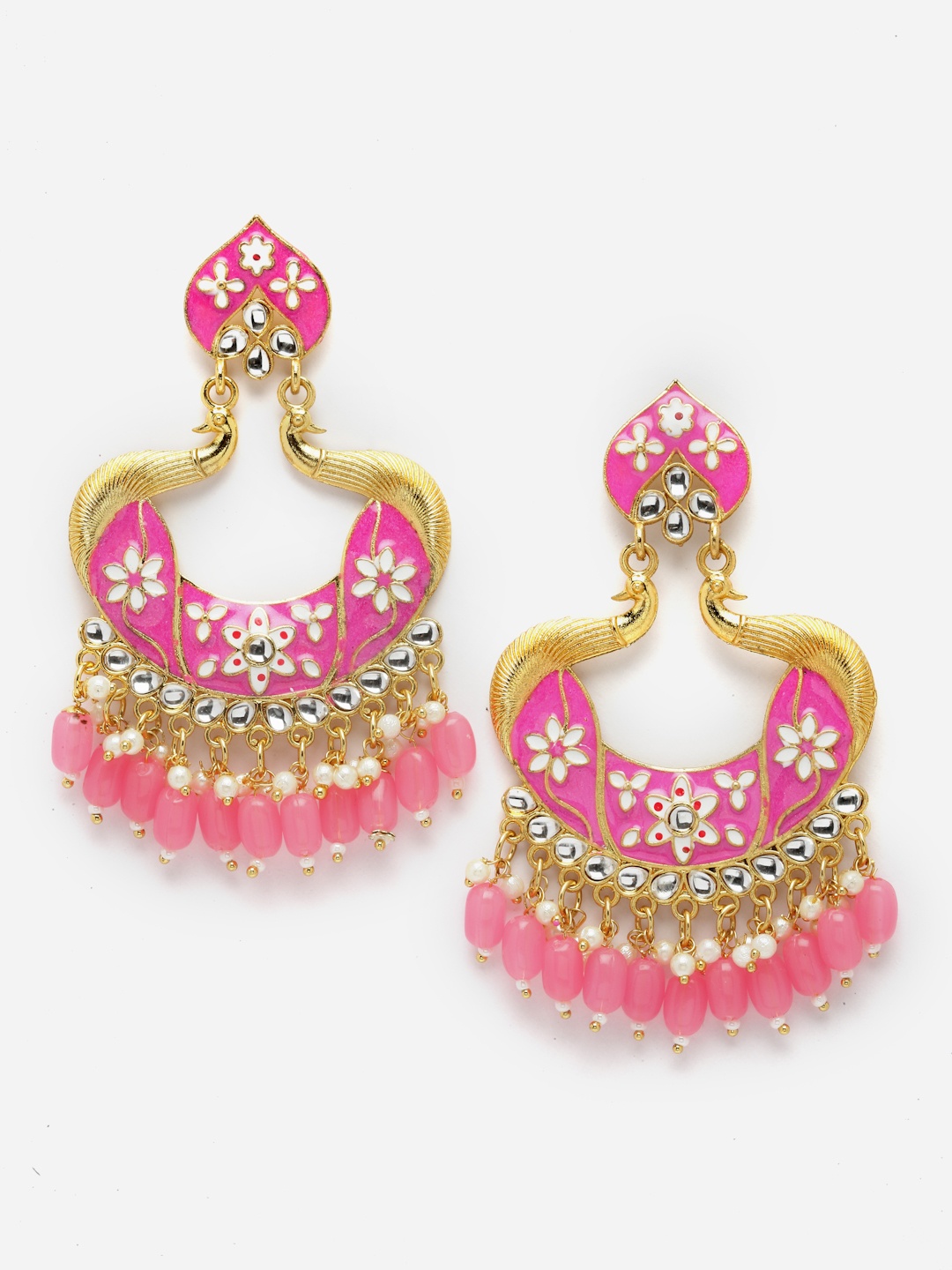 

Aazeen Gold-Plated Peacock Shaped Drop Earrings