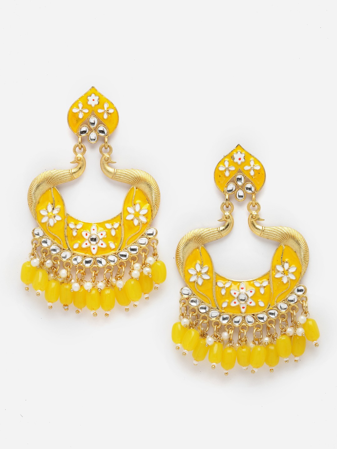 

Aazeen Gold-Plated Peacock Shaped Drop Earrings