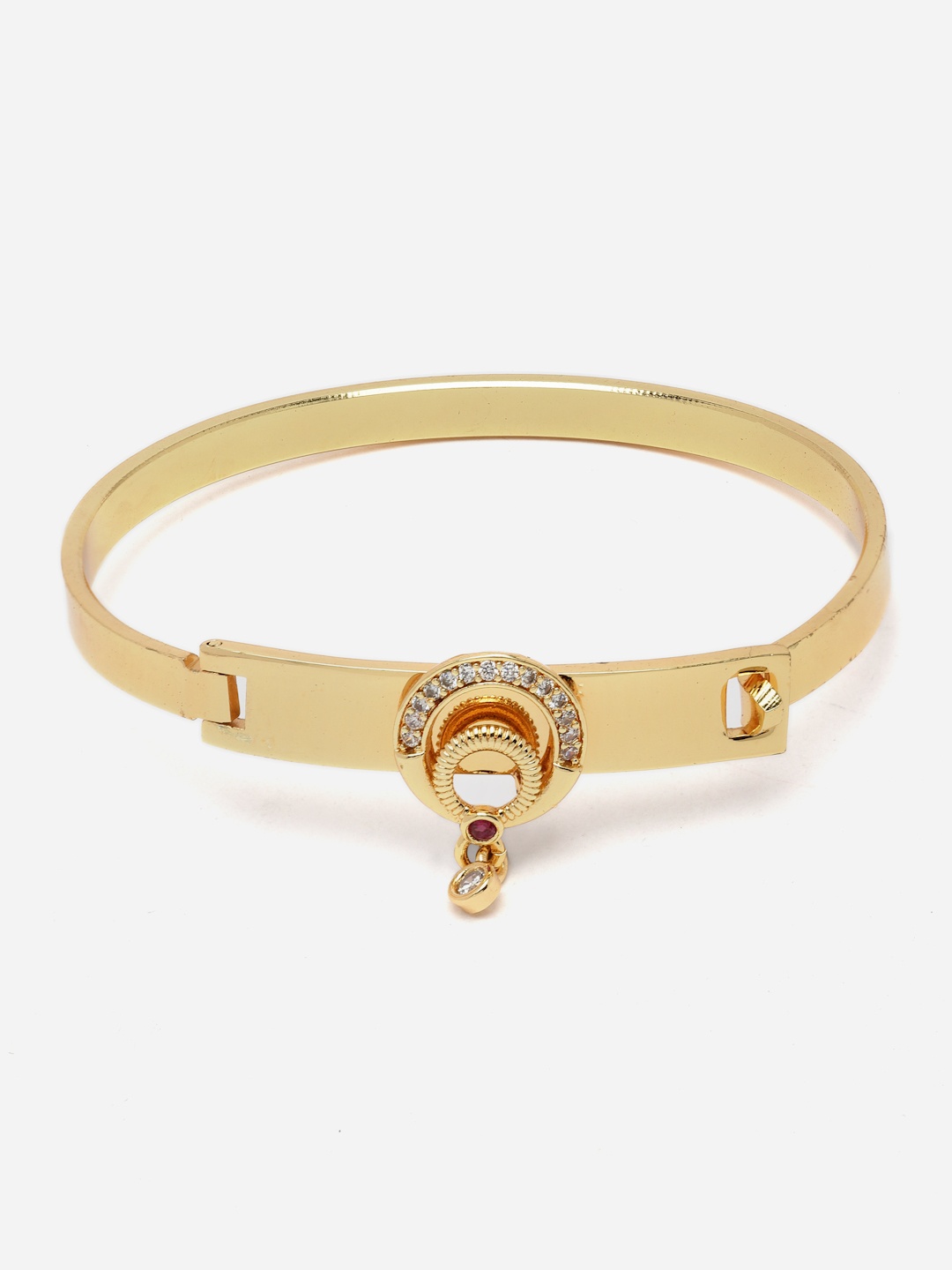 

Aazeen Women Gold-Plated American Diamond Bangle-Style Bracelet
