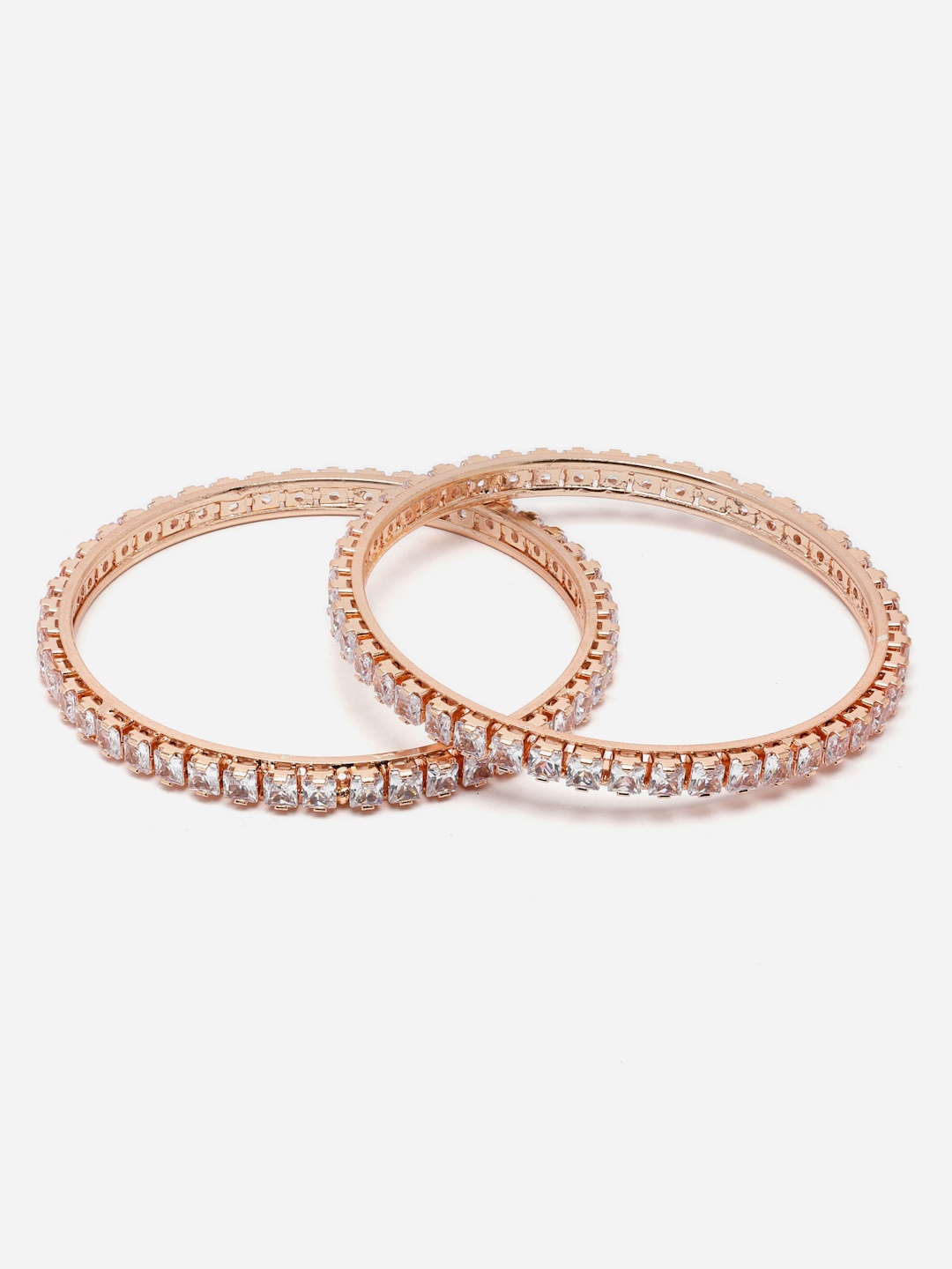 

Aazeen Set Of 2 Rose-Gold-Plated AD-Studded Bangles