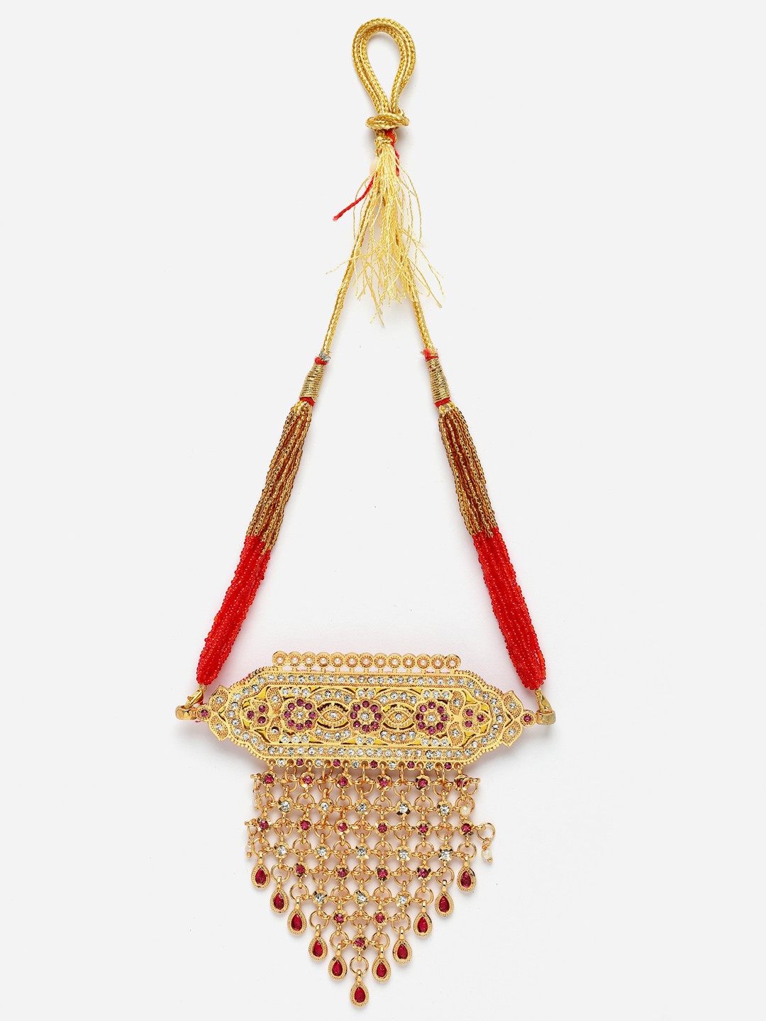 

Aazeen Brass Gold-Plated Meenakari Necklace