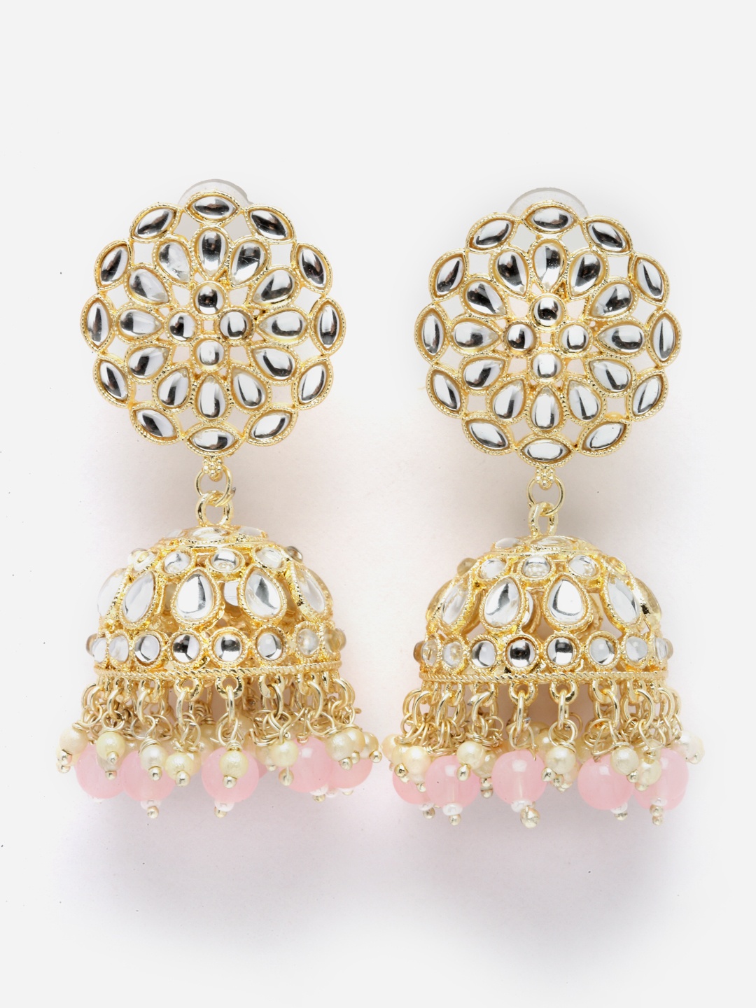 

Aazeen Gold-Plated Dome Shaped Jhumkas