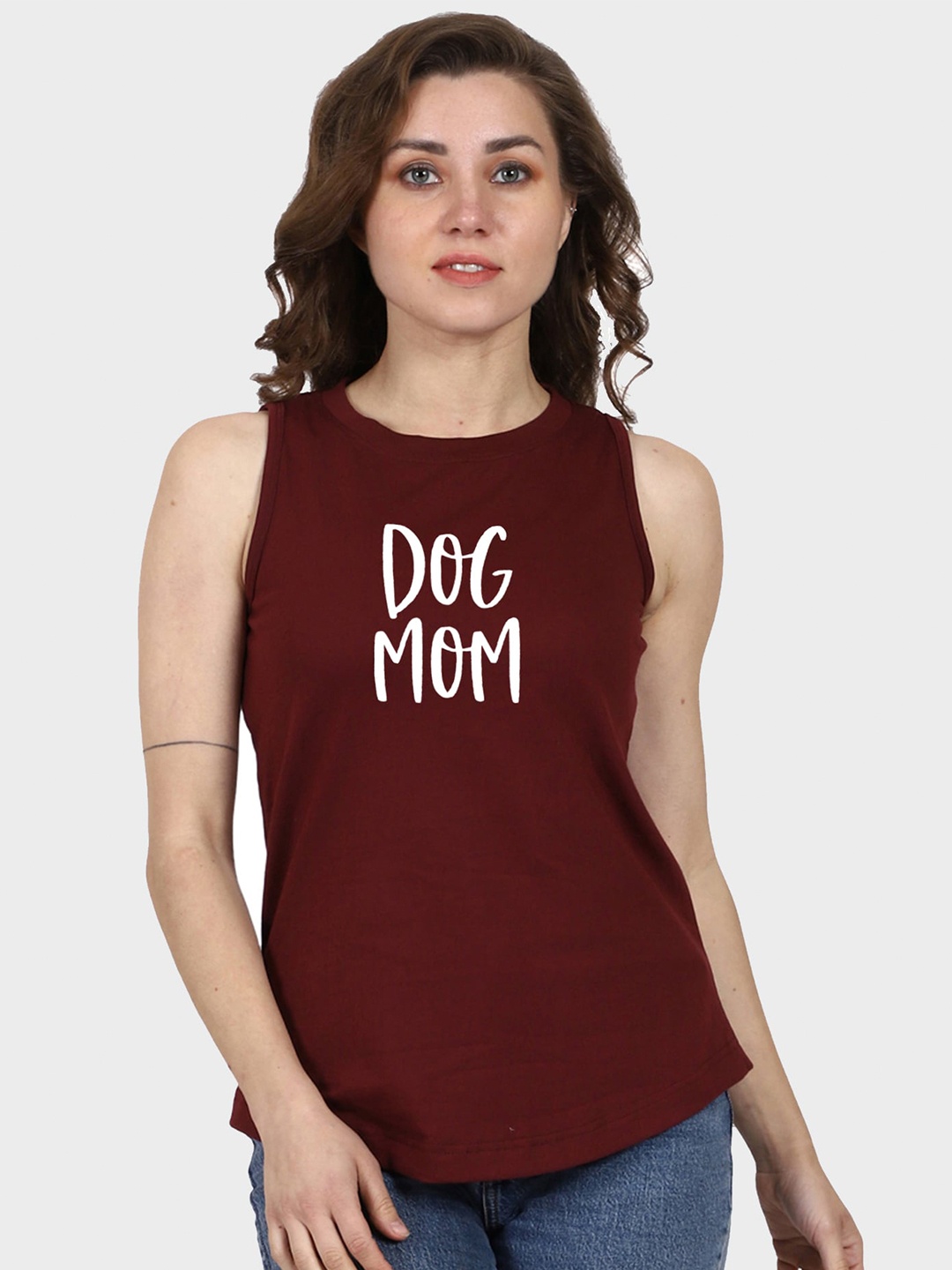 T-SHIRT TRUCK Typography Printed Cotton T-shirt, Maroon
