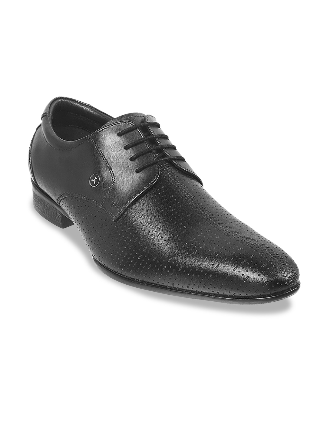 

Mochi Men Perforated Leather Formal Derbys, Black