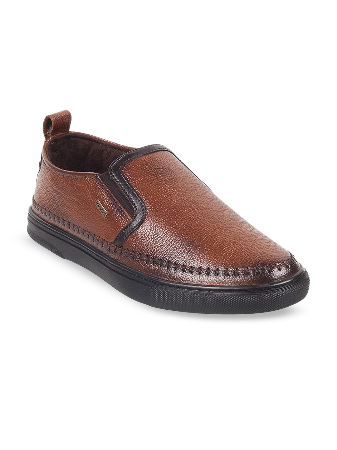 

Mochi Men Comfort Insole Leather Basics Slip-On Sneakers, Tan