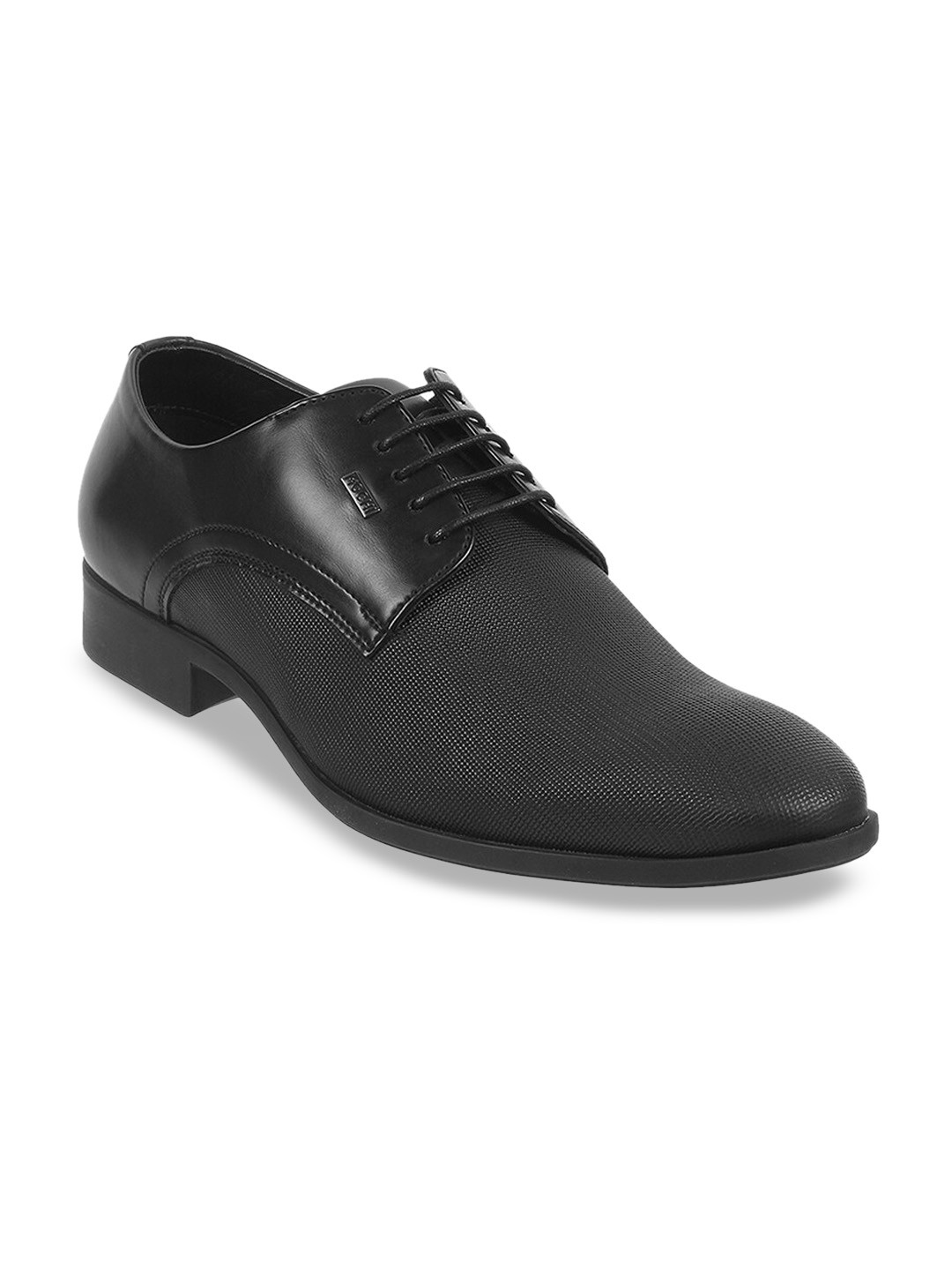 

Mochi Men Textured Leather Formal Derbys, Black