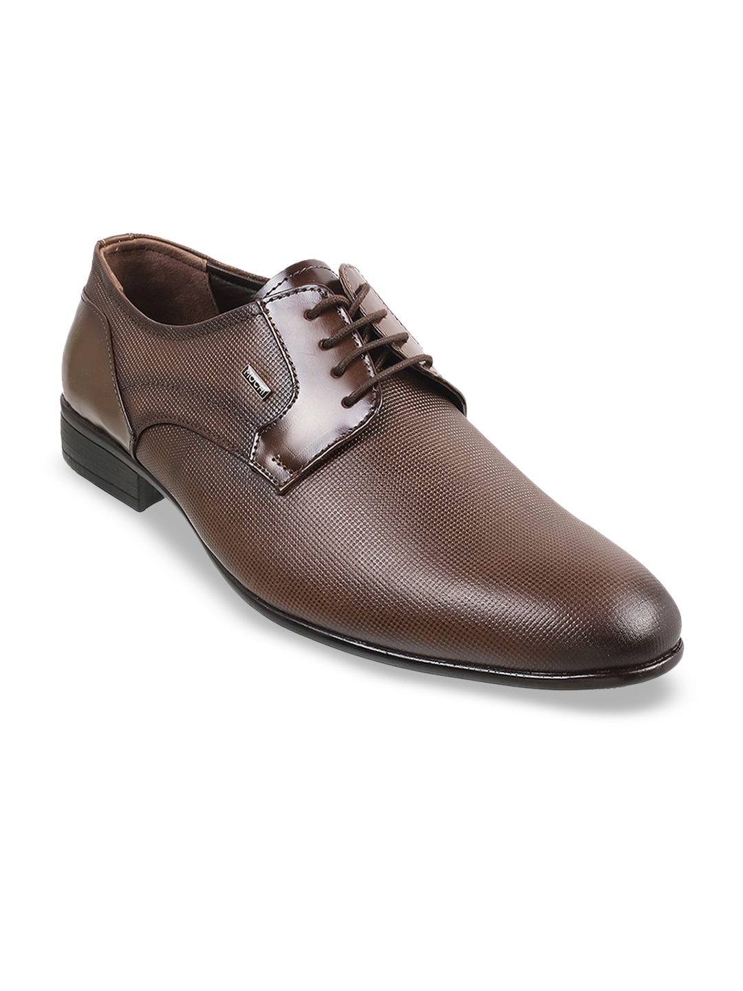 

Mochi Men Textured Leather Formal Derbys, Brown