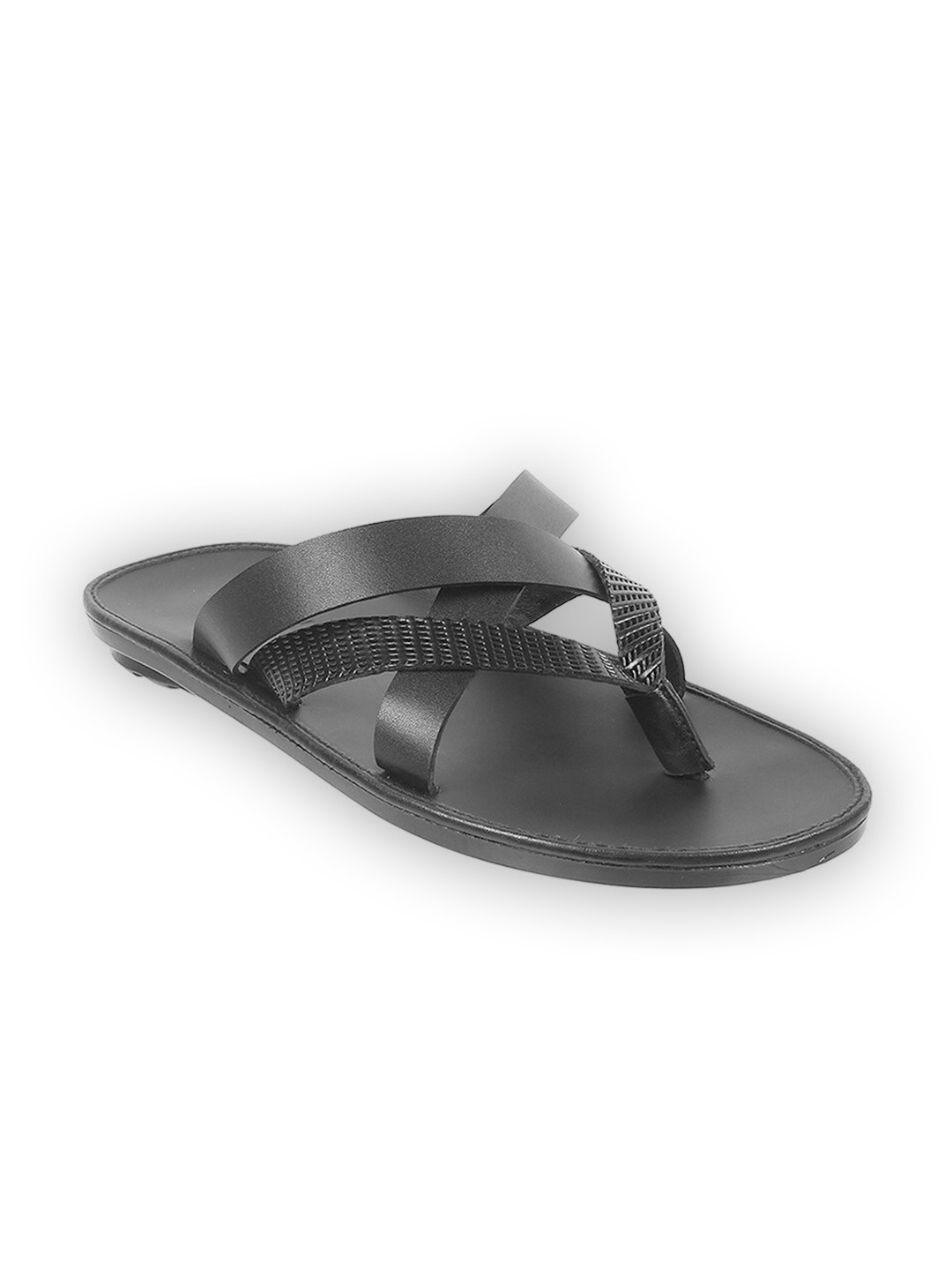 

Mochi Men Textured Leather Comfort Sandals, Black