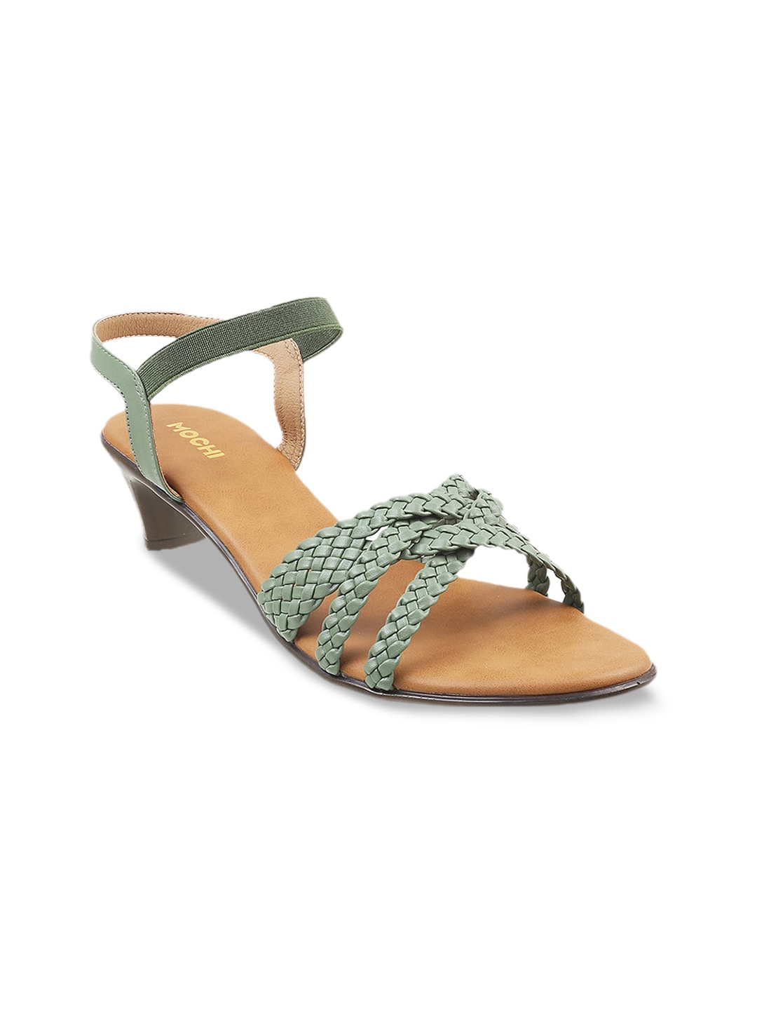 

Mochi Braided Straps Kitten Heels, Sea green