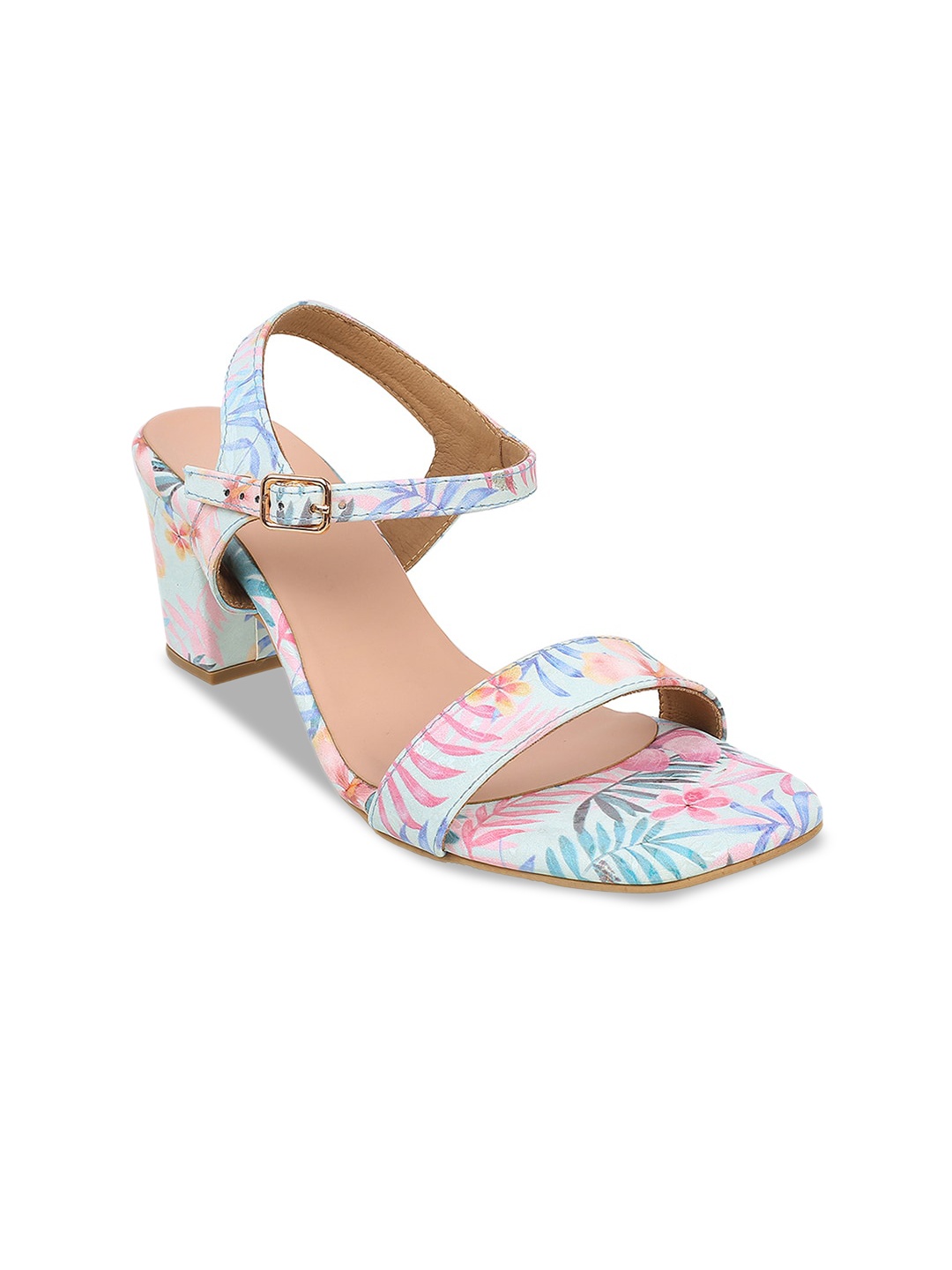 

Mochi Printed Block Heels, Blue