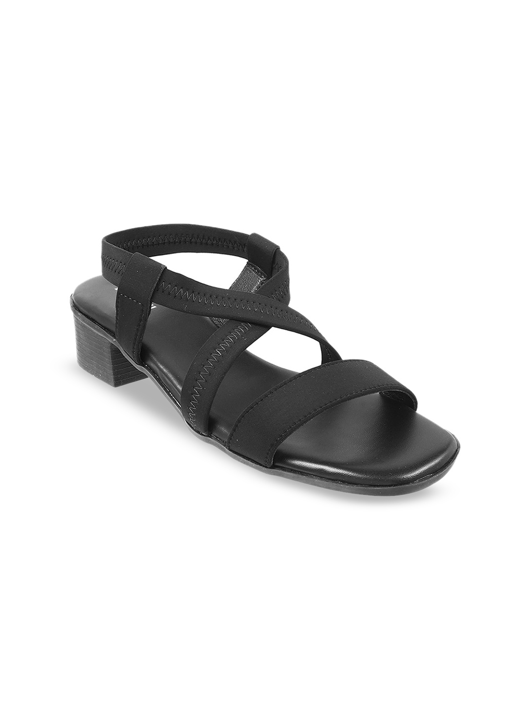 

Mochi Textured Block Heels, Black