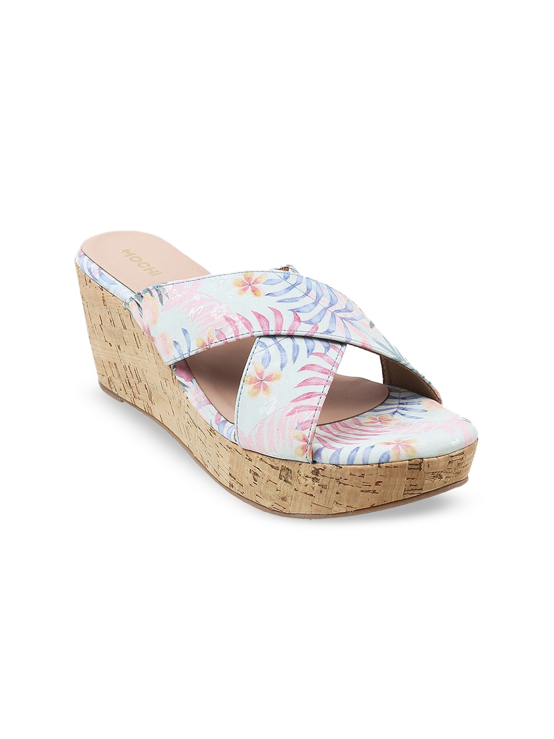 

Mochi Printed Wedge Heels, Blue