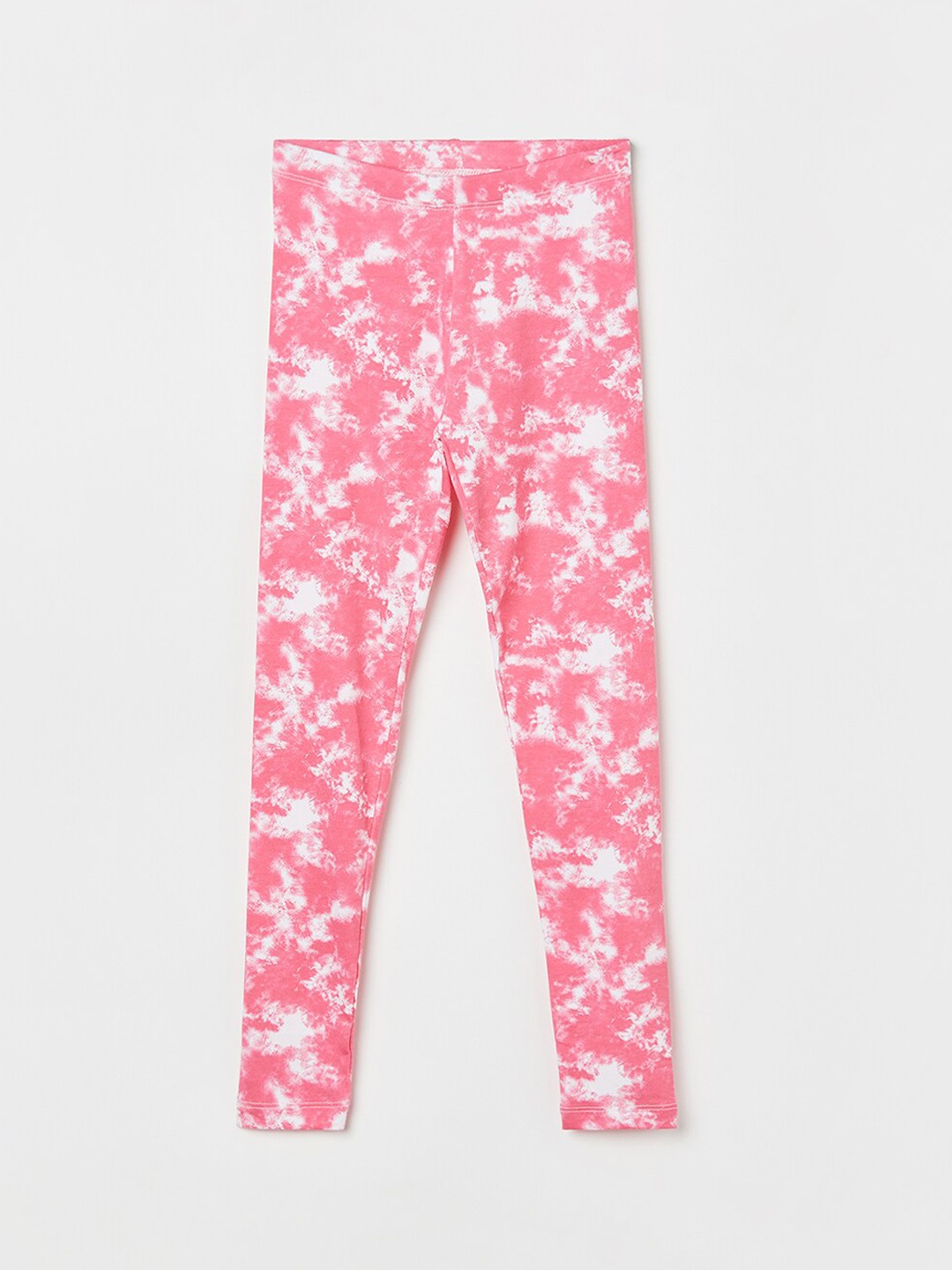 

Fame Forever by Lifestyle Girls Tie & Dyed Ankle Length Cotton Lycra Leggings, Pink