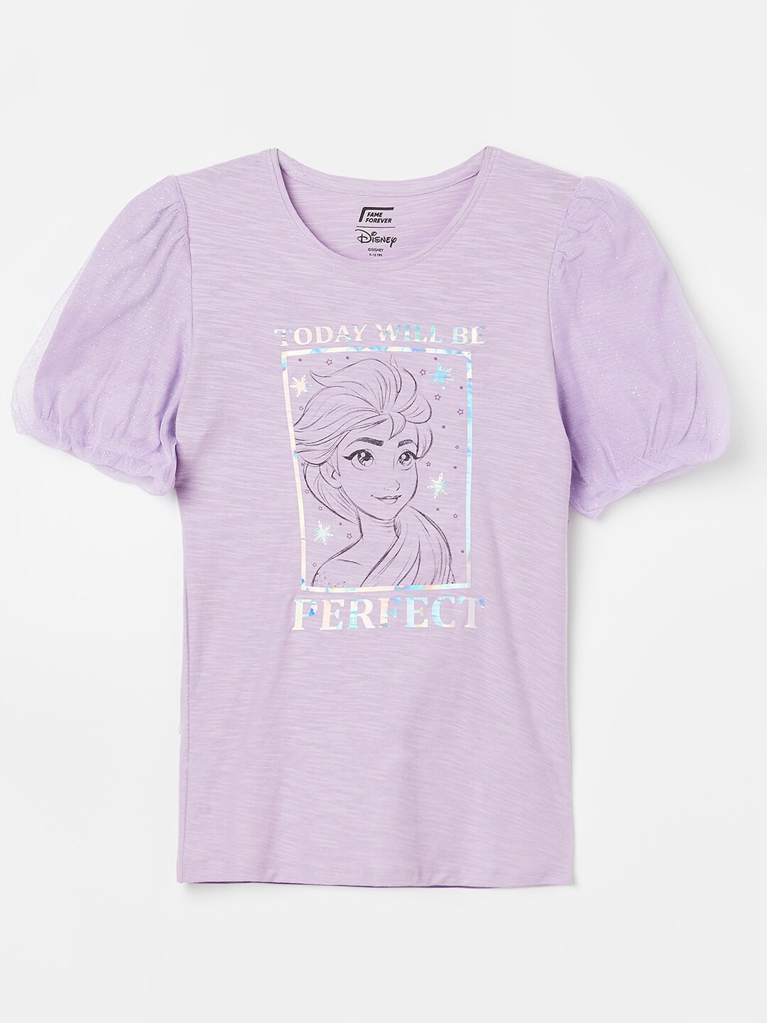 

Fame Forever by Lifestyle Girls Graphic Printed Cotton T-shirt, Lavender