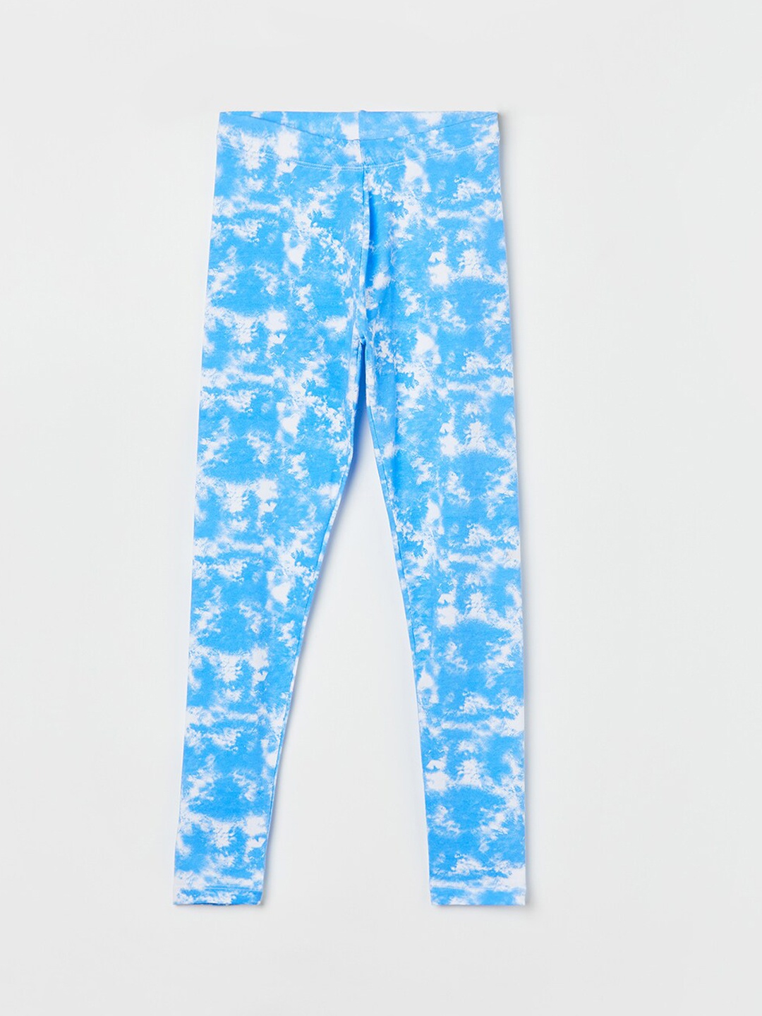 

Fame Forever by Lifestyle Girls Tie & Dyed Ankle Length Cotton Lycra Leggings, Blue