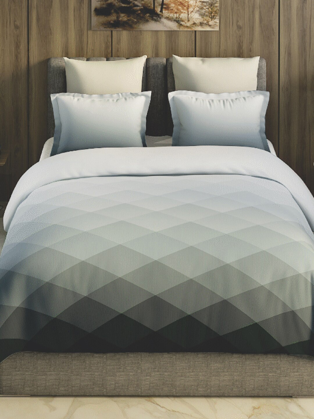 

GM Grey Geometric AC Room 150 GSM Double Bed Comforter