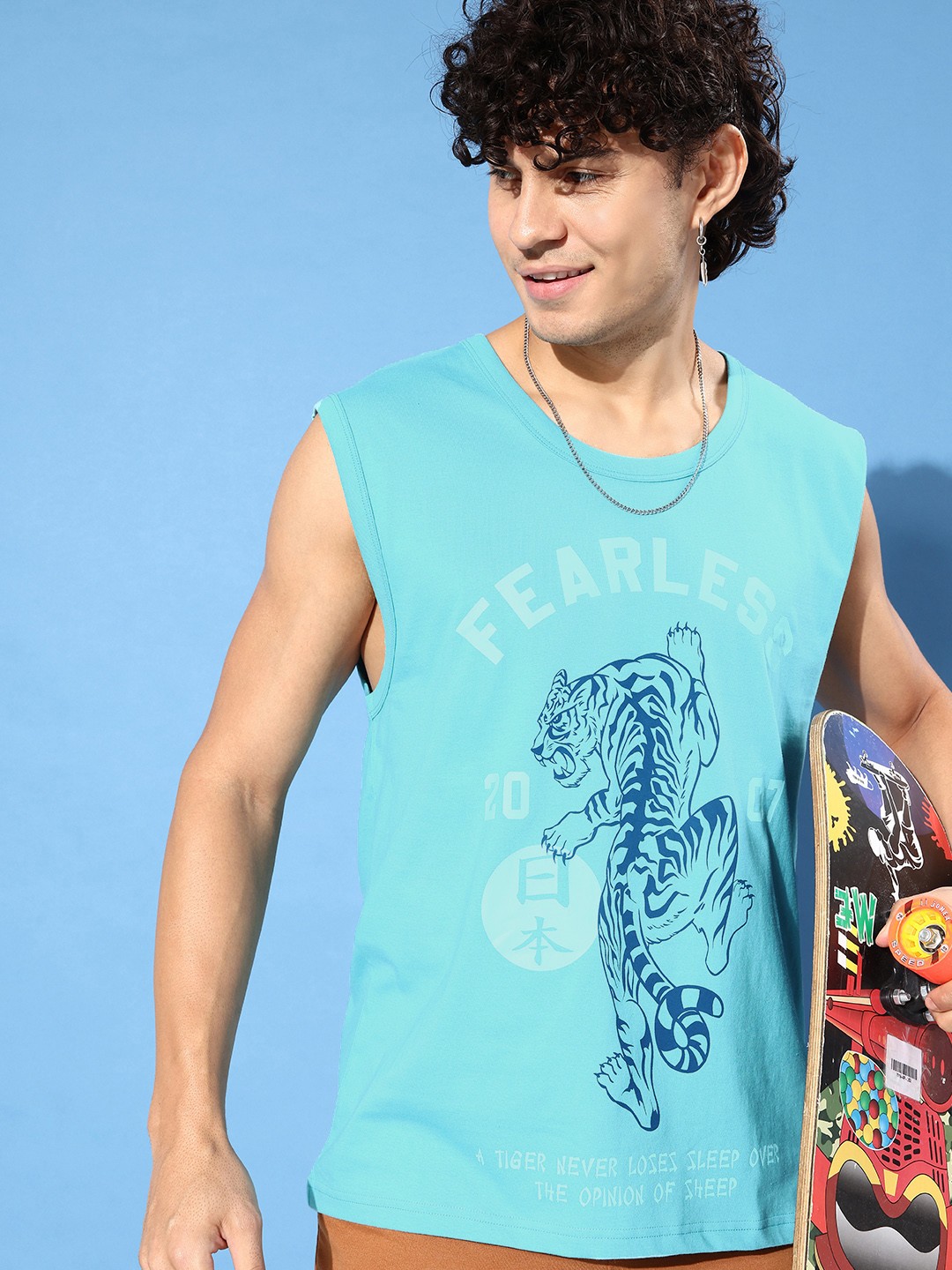 

Difference of Opinion Printed Cotton Oversize T-shirt, Blue