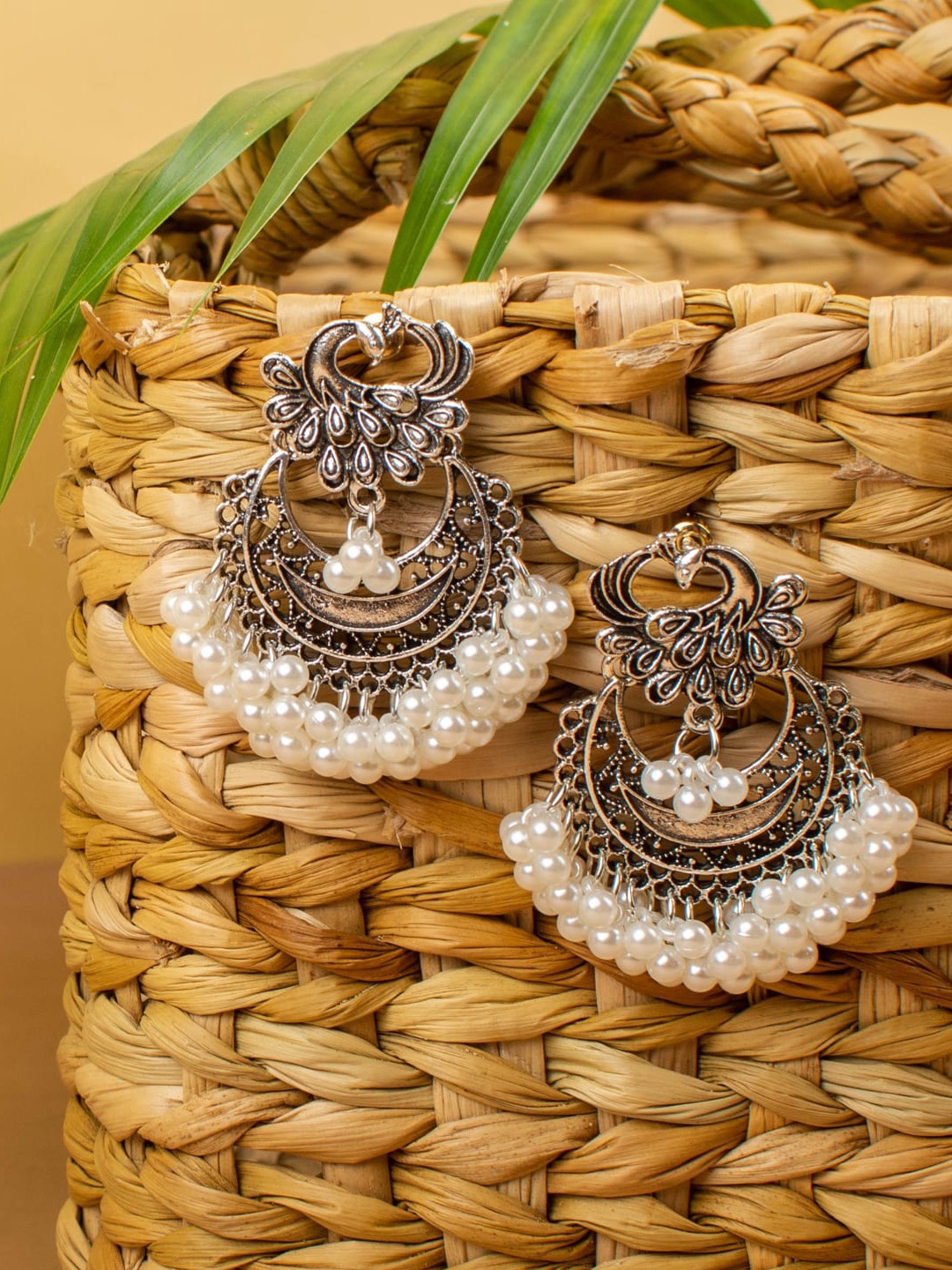 

Jewelz Silver-Plated Contemporary Chandbalis Earrings