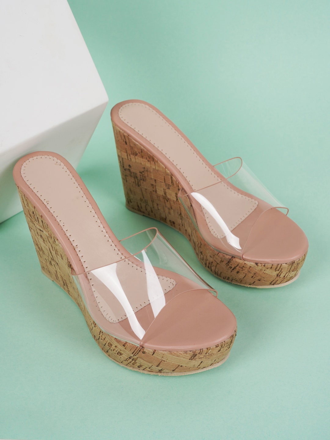 

Walkfree Printed Open Toe Wedges, Peach