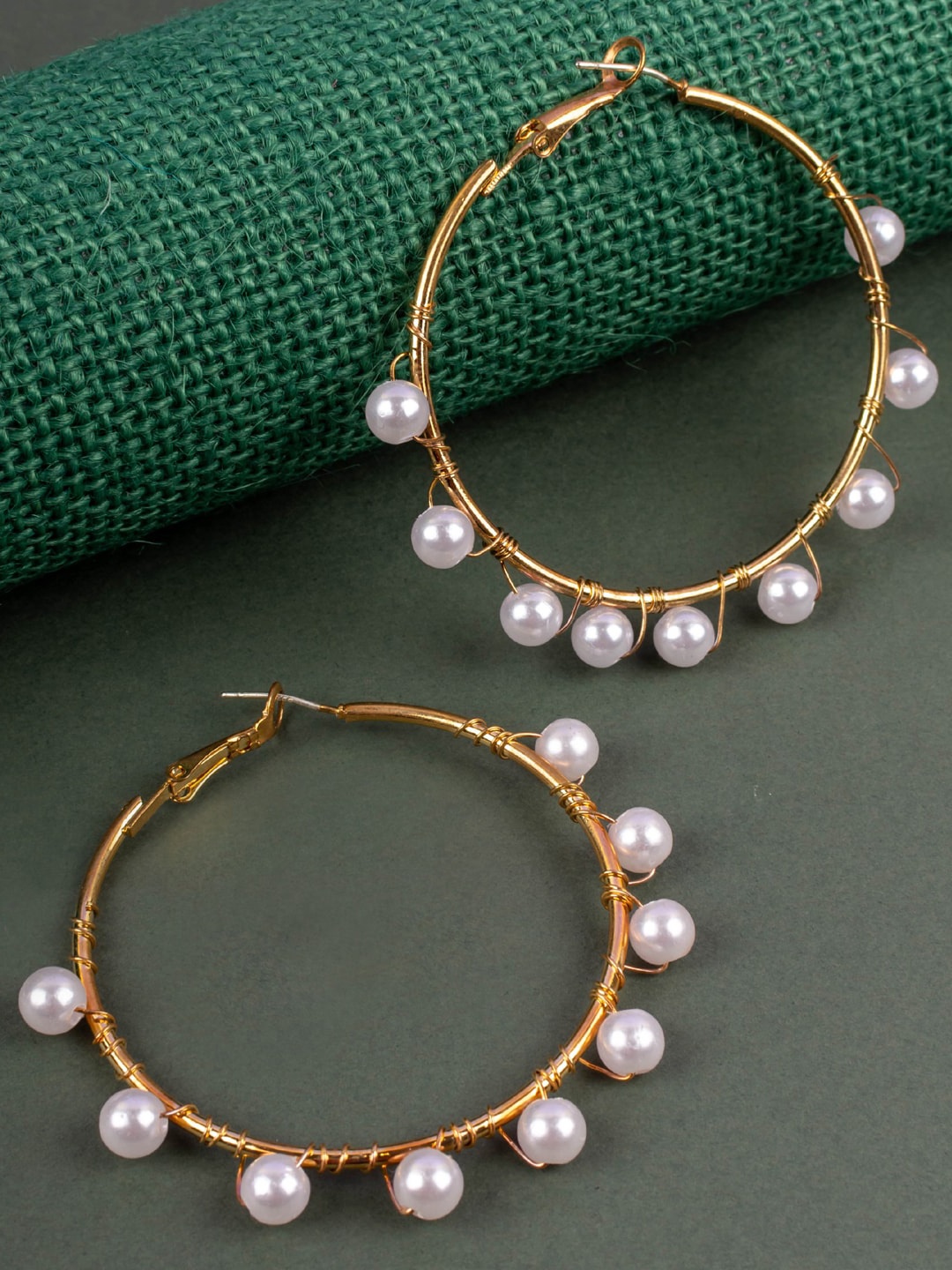 

Jewelz Gold-Plated Contemporary Half Hoop Earrings