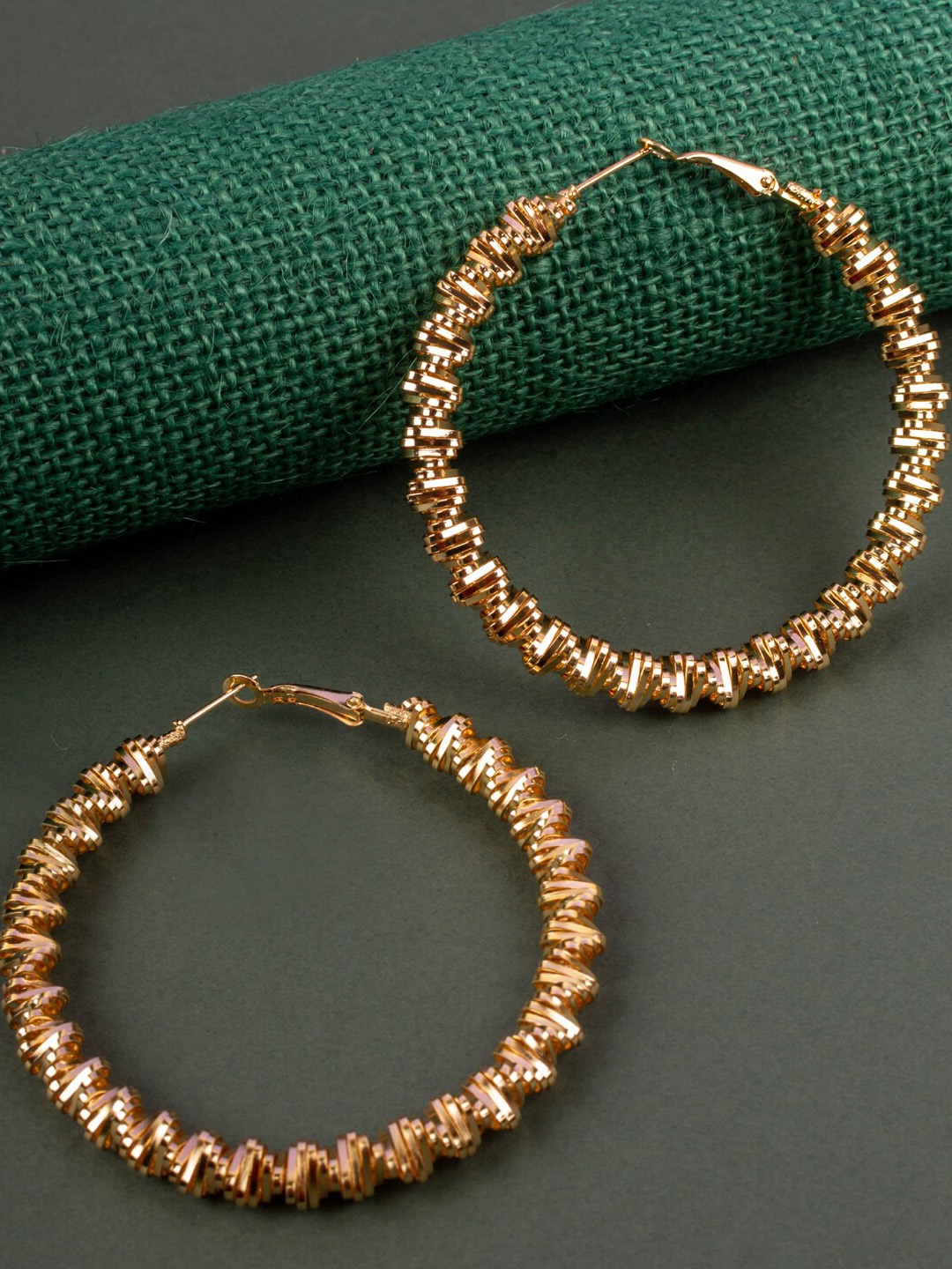 

Jewelz Gold-Plated Contemporary Hoop Earrings