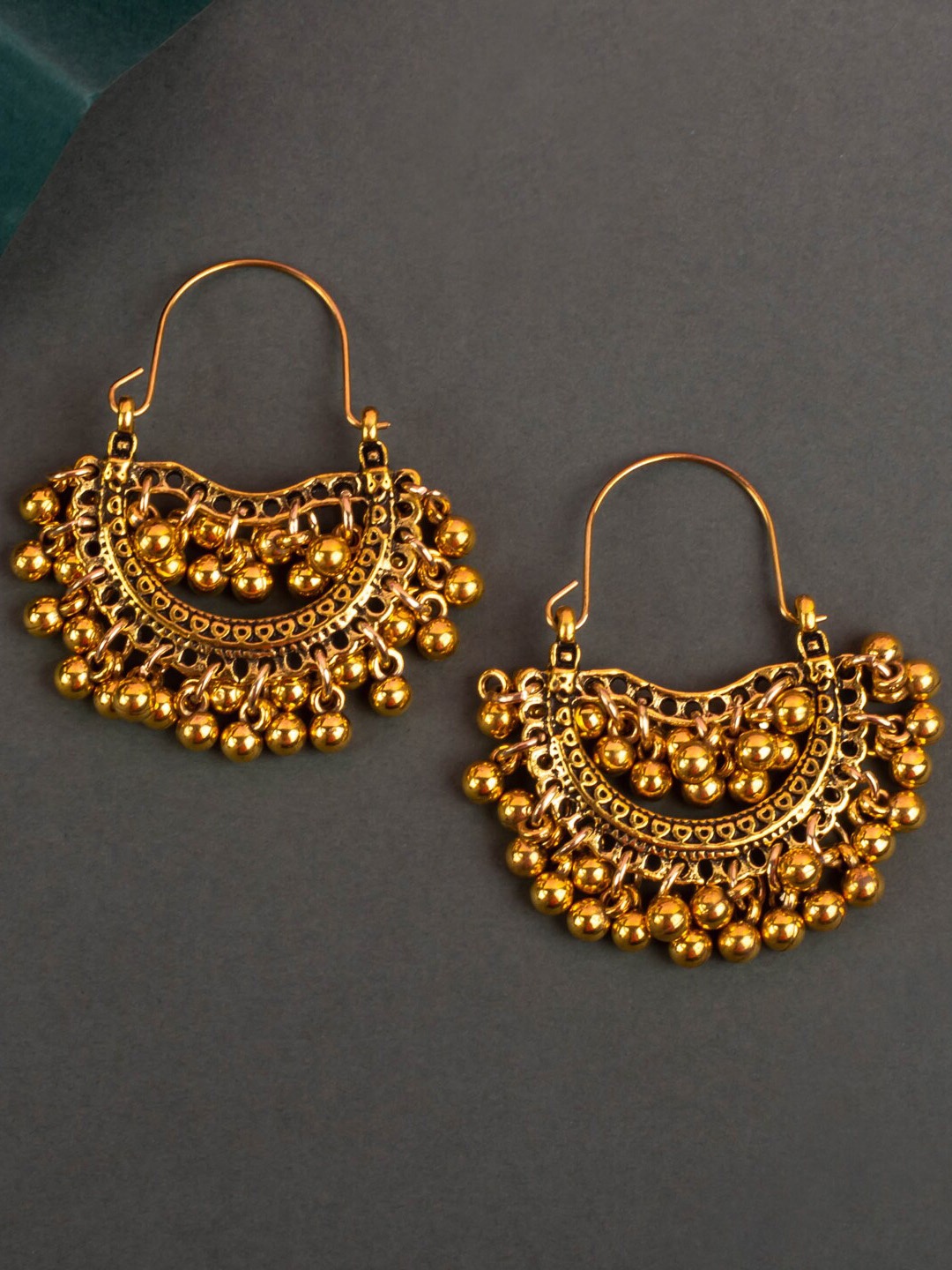 

Jewelz Gold-Plated Contemporary Chandbali Earrings