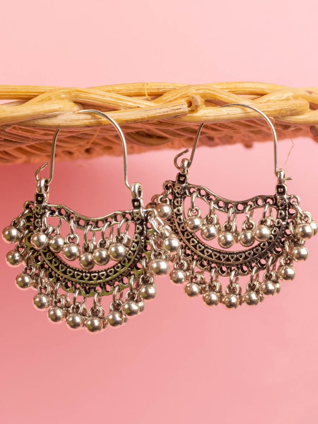 

Jewelz Silver-Plated Contemporary Chandbalis Earrings