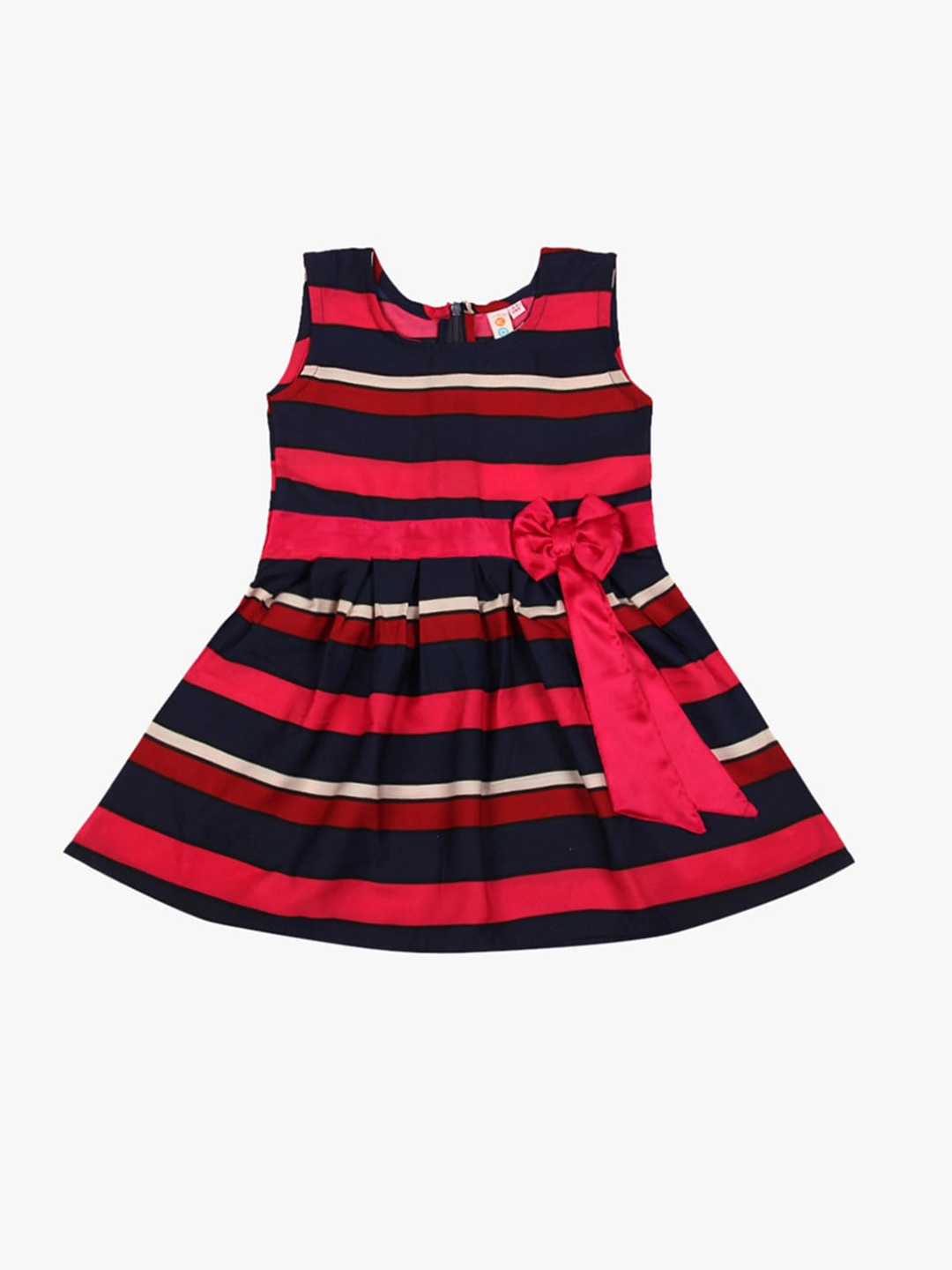 

Kids On Board Multicoloured Striped Fit & Flare Dress, Multi