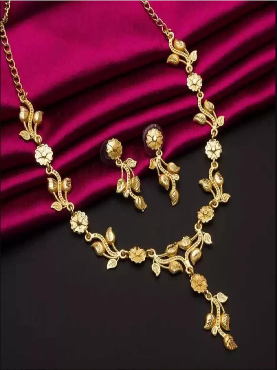 

JEWEL WORLD Set Of 2 Gold-Plated Stone-Studded & Beaded Mangalsutra