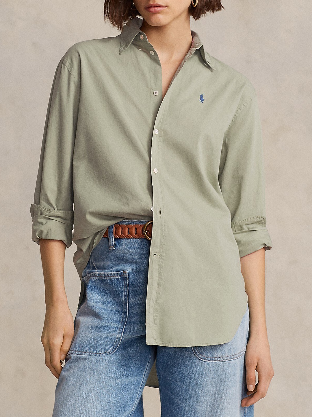 

Polo Ralph Lauren Button Down Collar Cotton Cotton Casual Shirts, Green