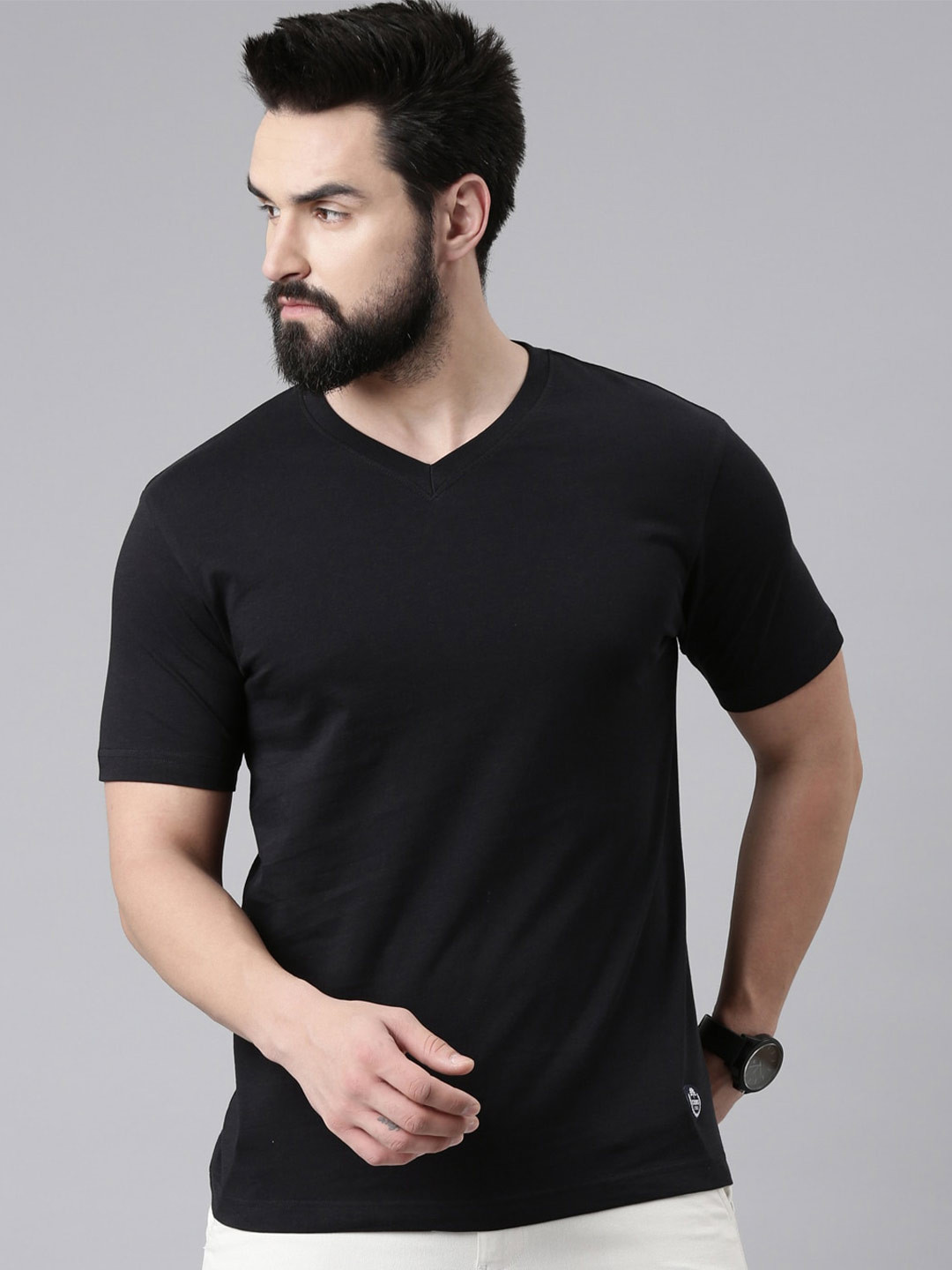 

Chennis Pure Cotton Slim Fit T-shirt, Black