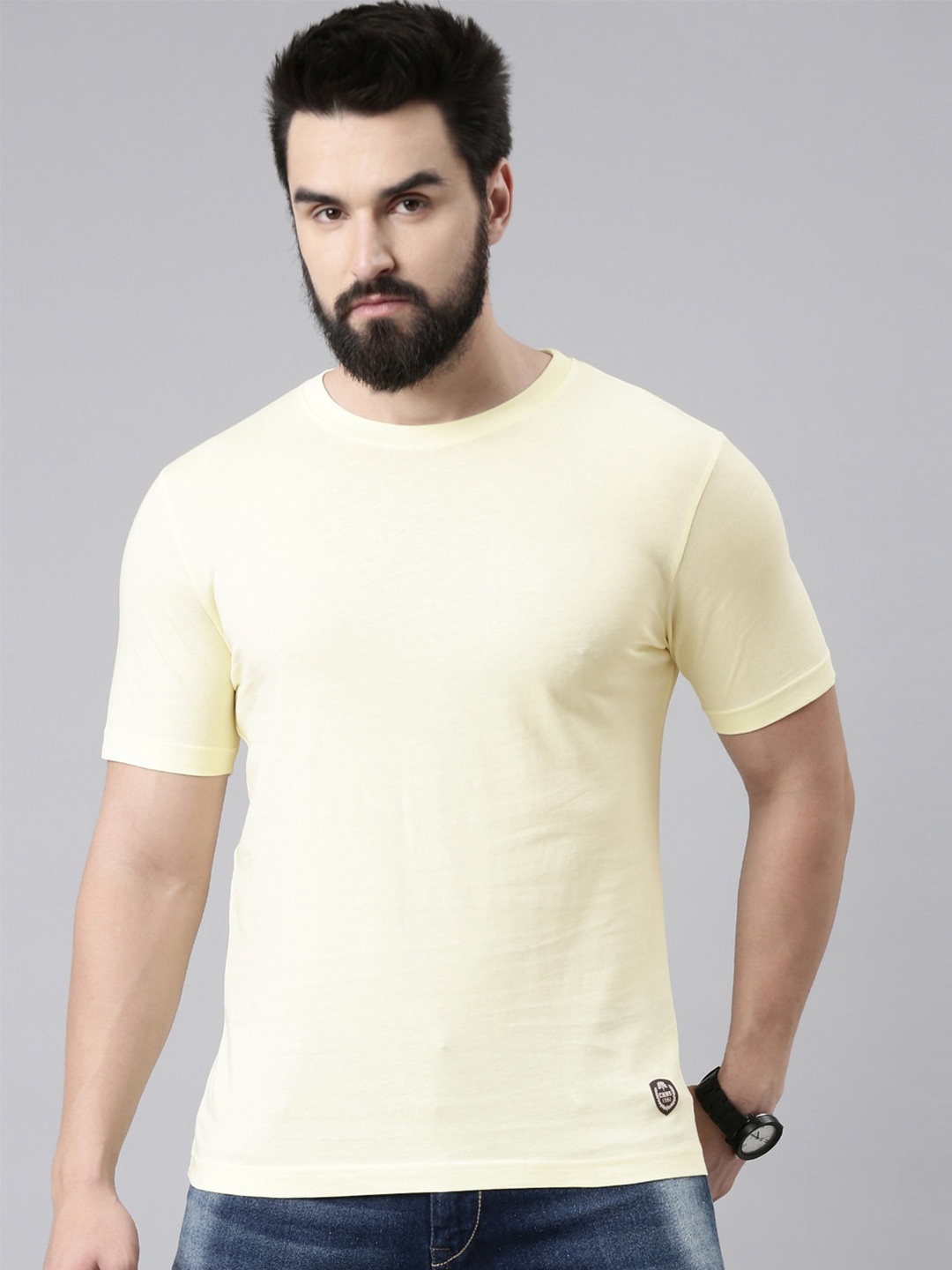 

Chennis Pure Cotton Slim Fit T-shirt, Yellow