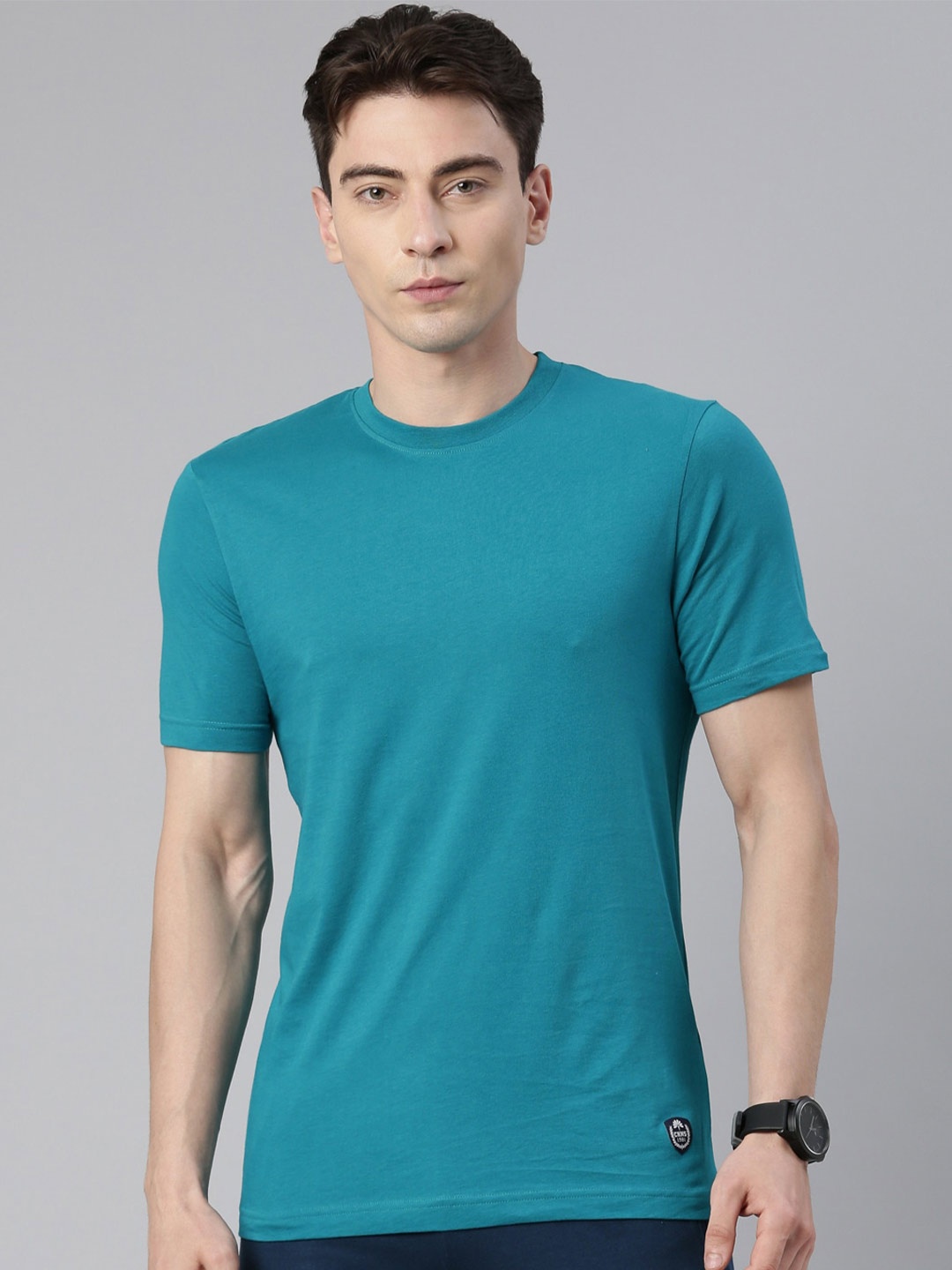 

Chennis Pure Cotton Slim Fit T-shirt, Teal