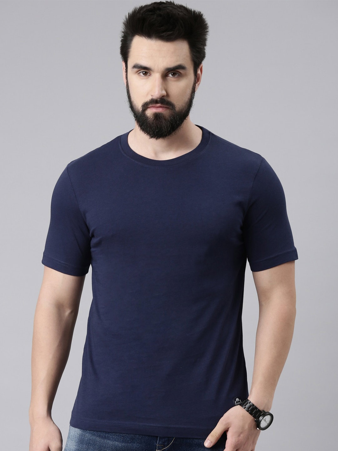 

Chennis Pure Cotton Slim Fit T-shirt, Navy blue