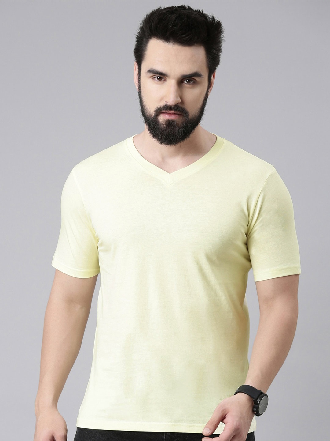 

Chennis Pure Cotton Slim Fit T-shirt, Yellow