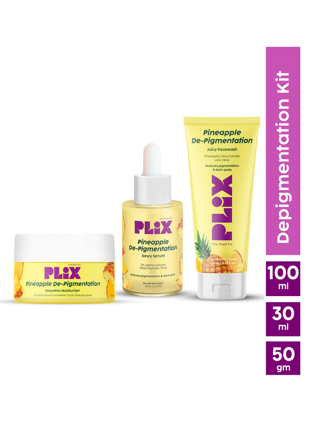 

PLIX Depigmentation Kit with 2% Alpha Arbutin, SymWhite PLUS & 1% Niacinamide, Yellow