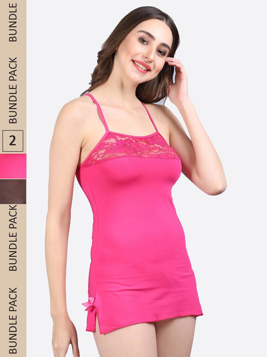 

Fleurt Pack Of 2 Shoulder Straps Baby Doll, Pink