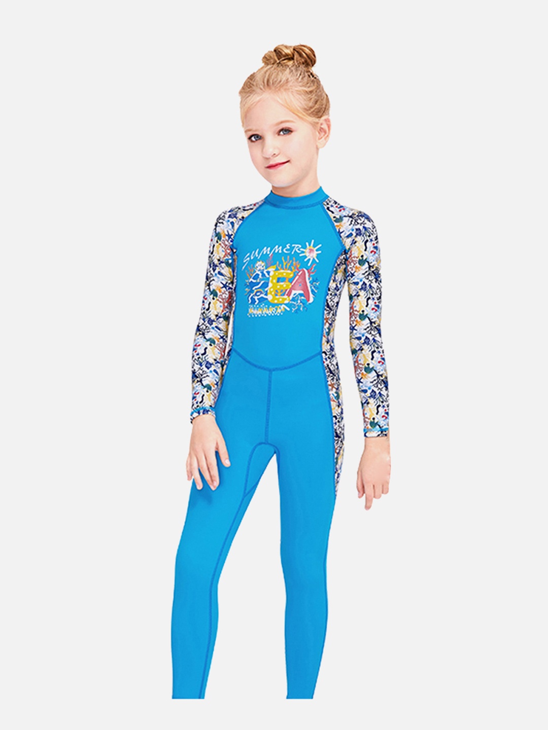 

Little Surprise Box LLP Printed UPF 50+ Legsuit, Blue