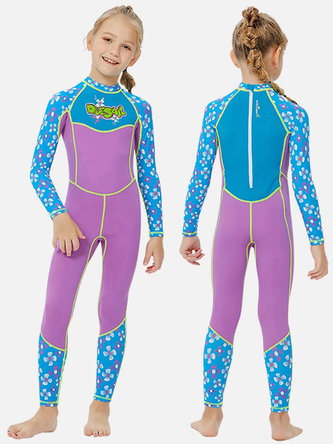 

Little Surprise Box LLP Kids Colourblocked UPF 50+Bodysuit, Purple