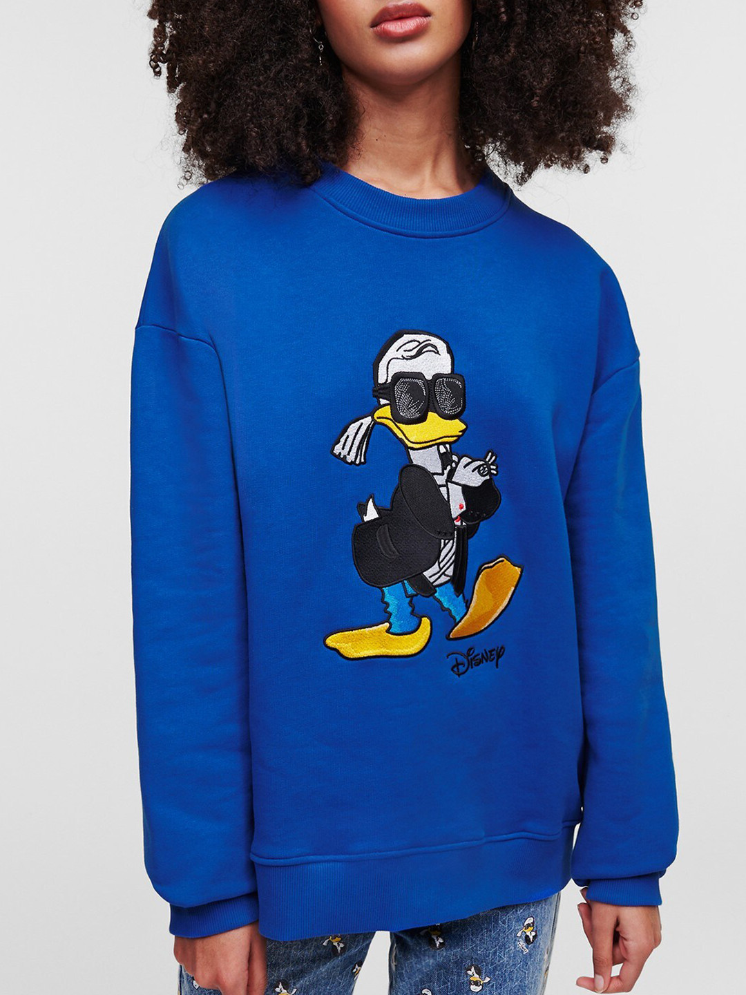 

Karl Lagerfeld Donald Duck Embroidered Organic Cotton Sweatshirt, Blue