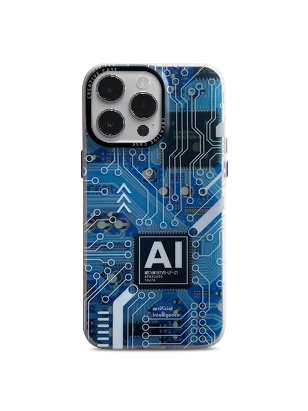 

TREEMODA AI Arithmetic Chip Circuit Board Phone Case For iPhone 14 Pro Max, Blue